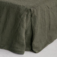 Basix Linen Bed Skirt - Armee