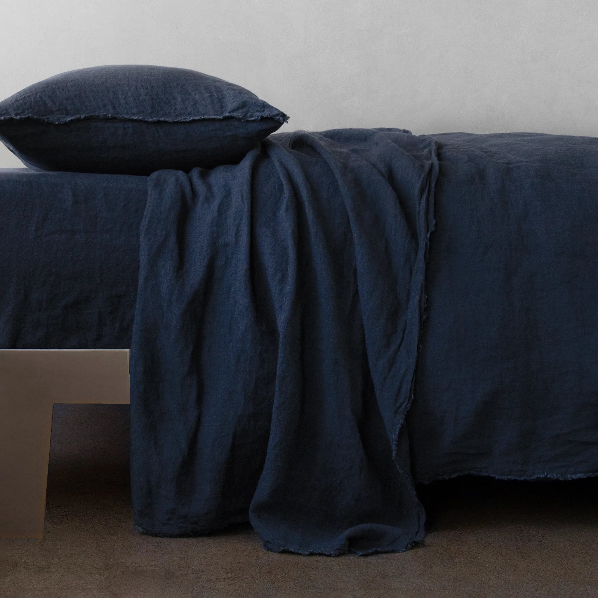 Linen Flat Sheet | Navy Blue | Hale Mercantile Co.