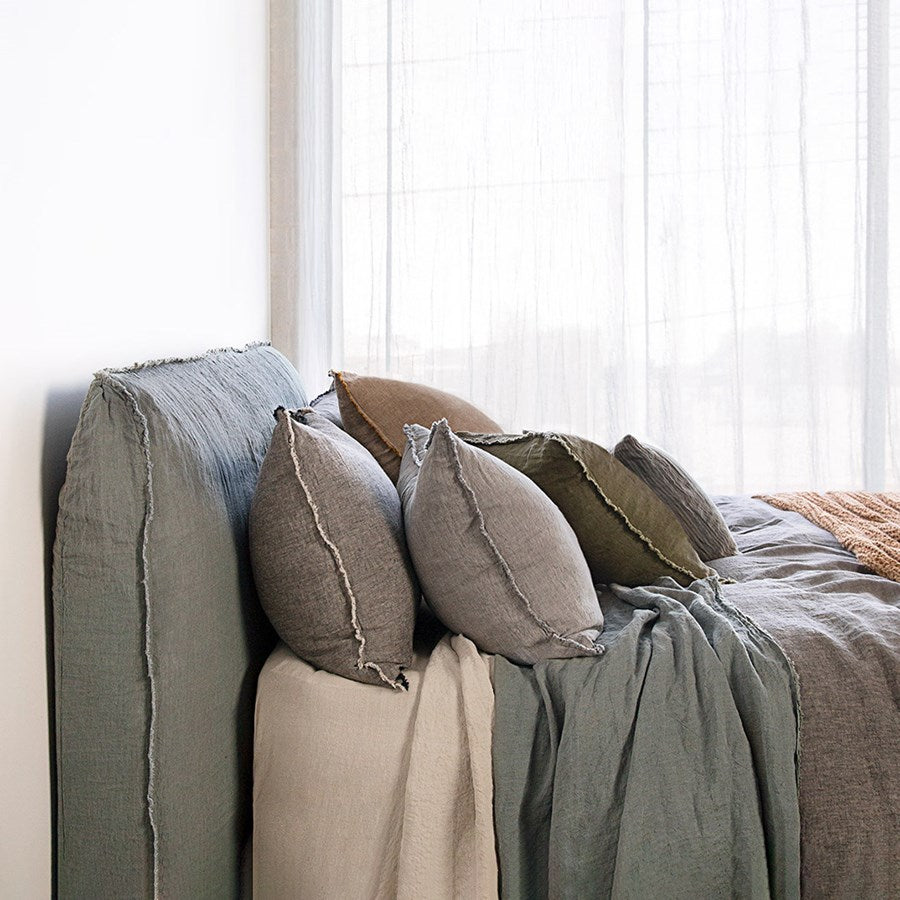 Flocca Linen Pillowcase | Muted Black | Hale Mercantile Co.