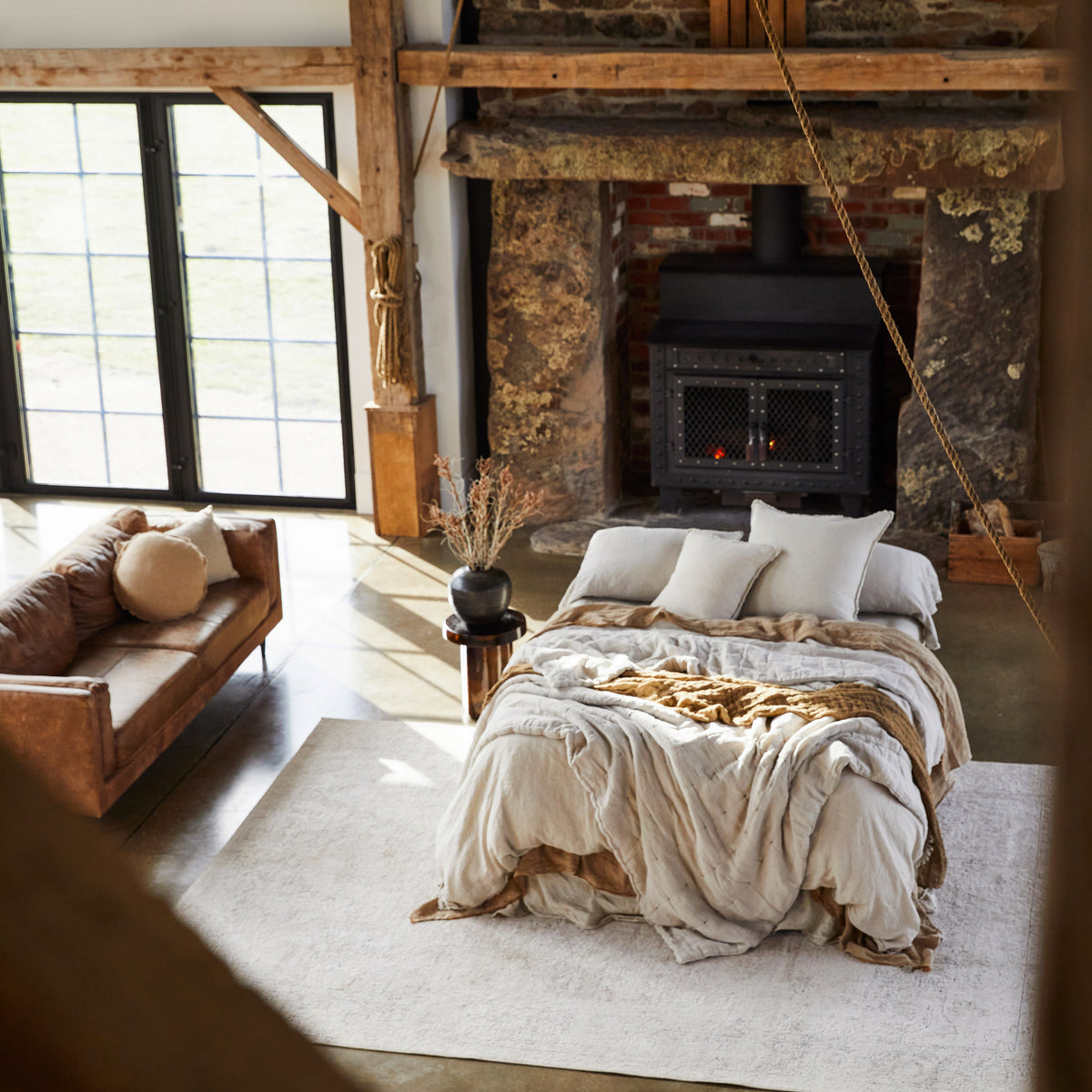 Basix Linen Quilt - Sable