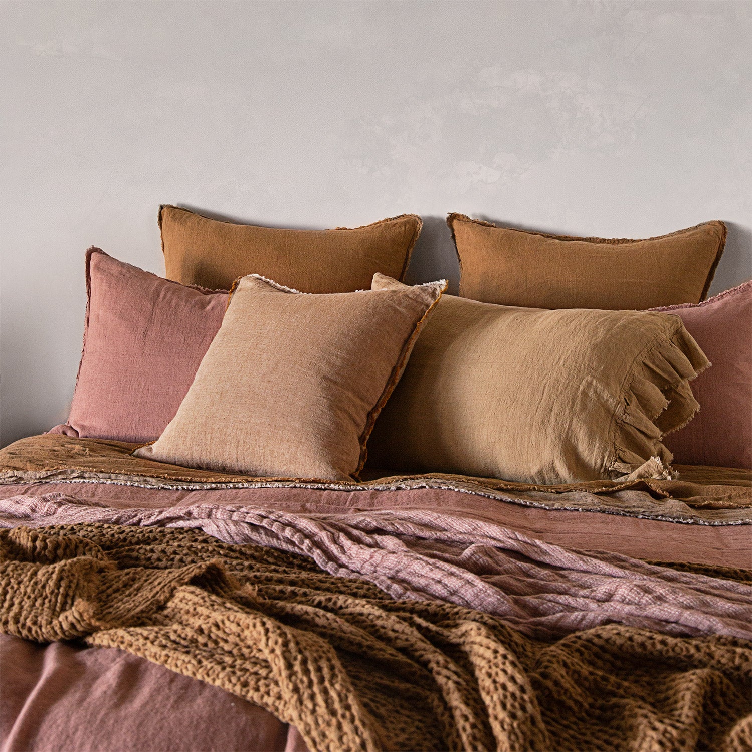 Flocca Linen Pillowcase | Clay Pink | Hale Mercantile Co.