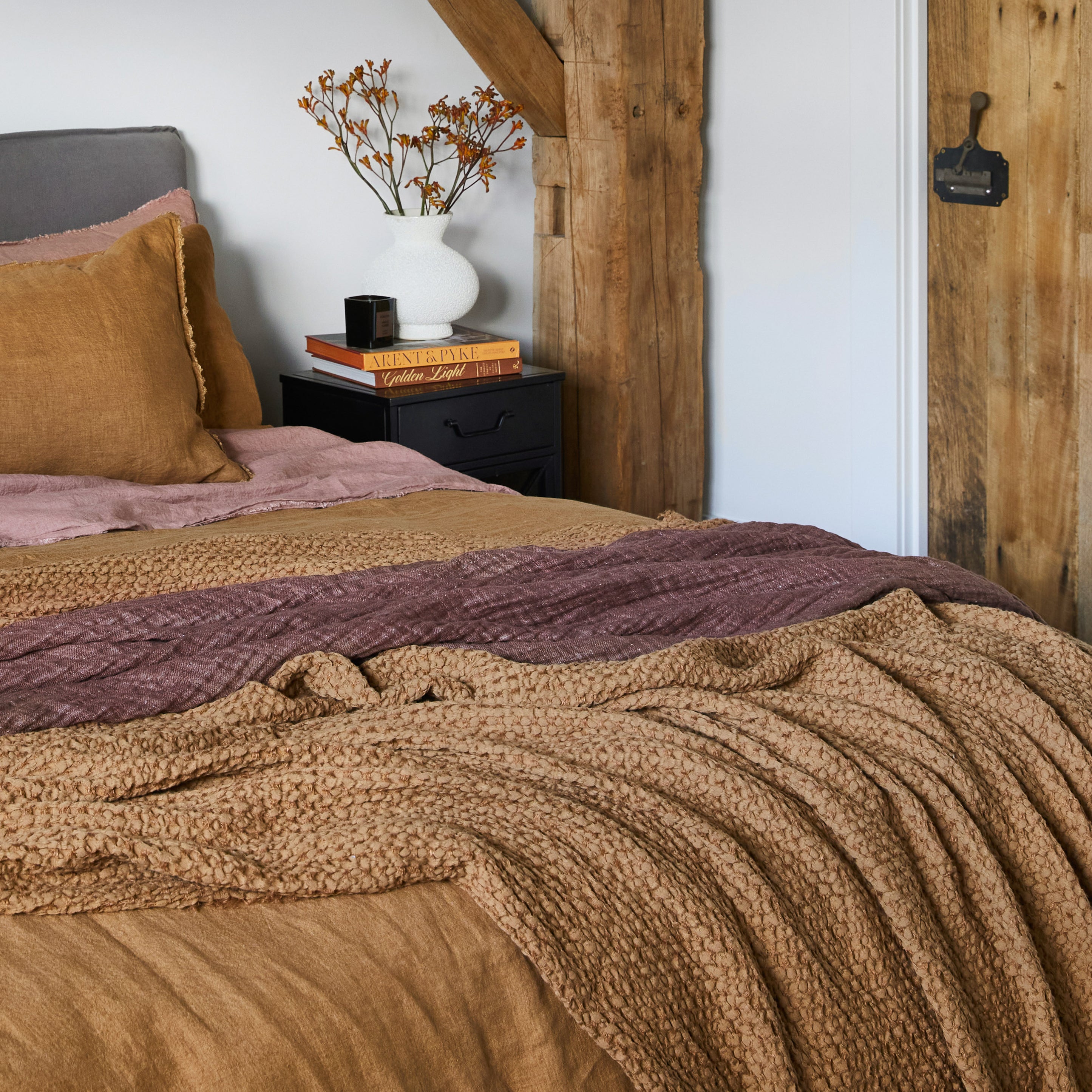 Linen Blanket | Rust Tone Luxury Throw | Hale Mercantile Co.