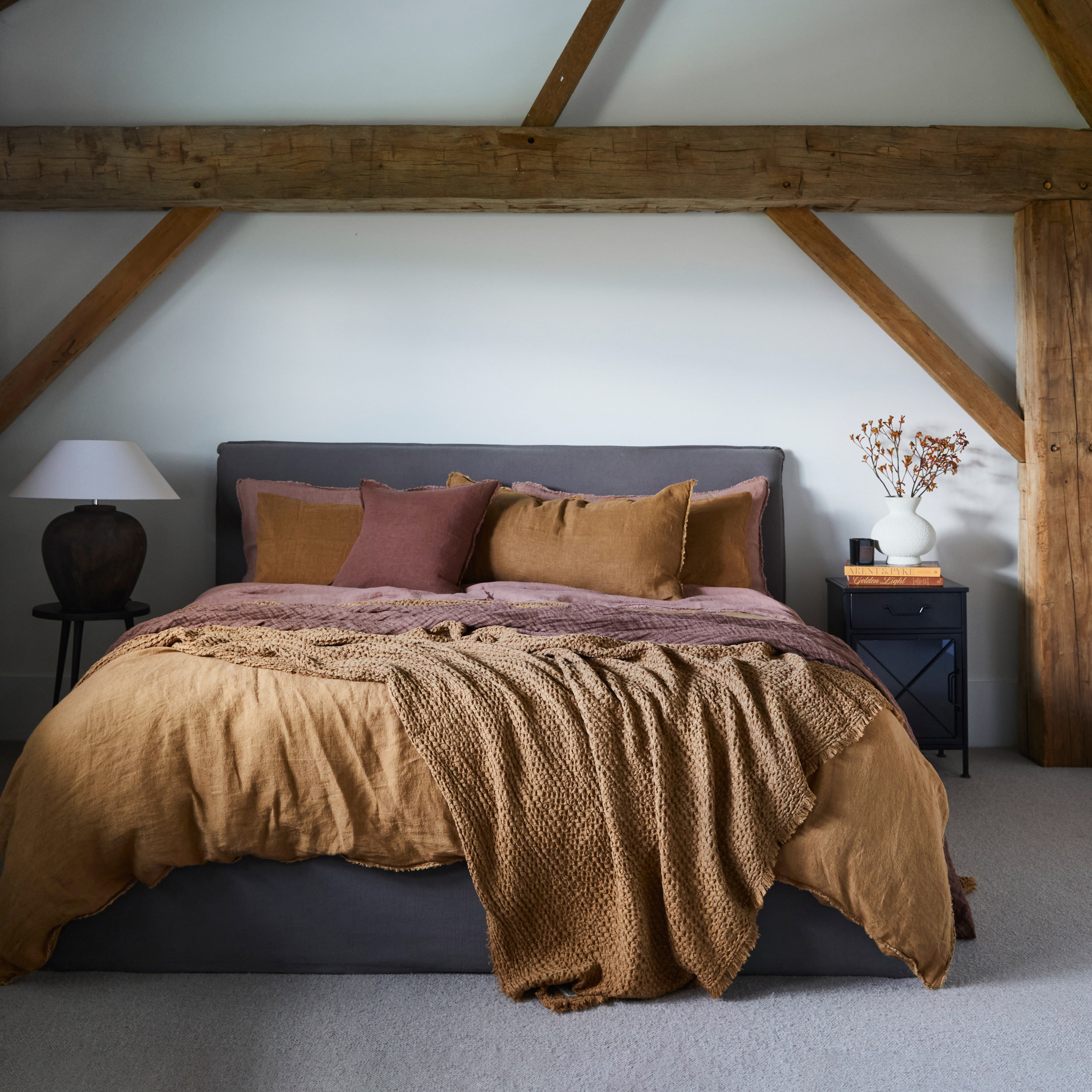 Linen Blanket | Rust Tone Luxury Throw | Hale Mercantile Co.