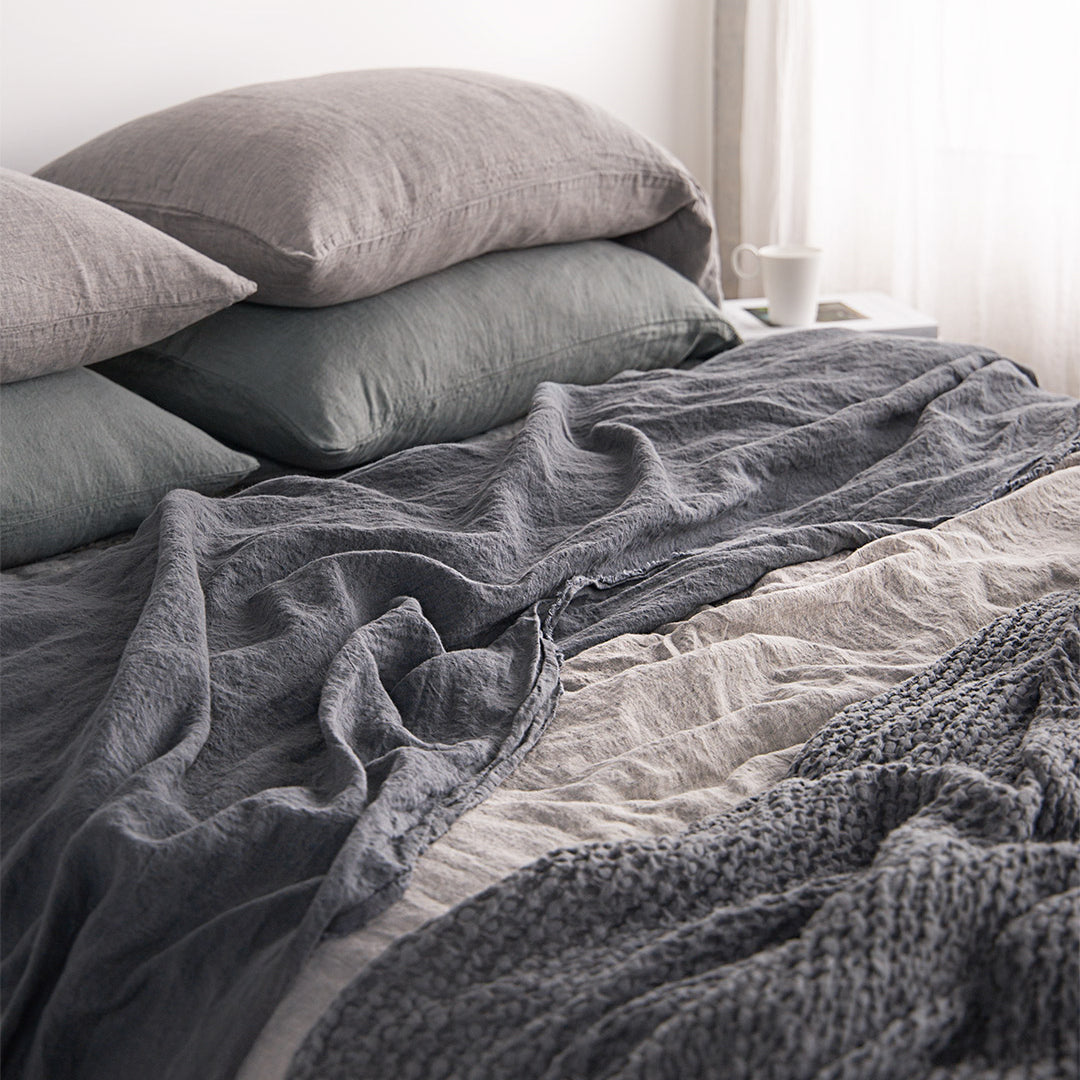Linen Flat Sheet | Charcoal Grey | Hale Mercantile Co.