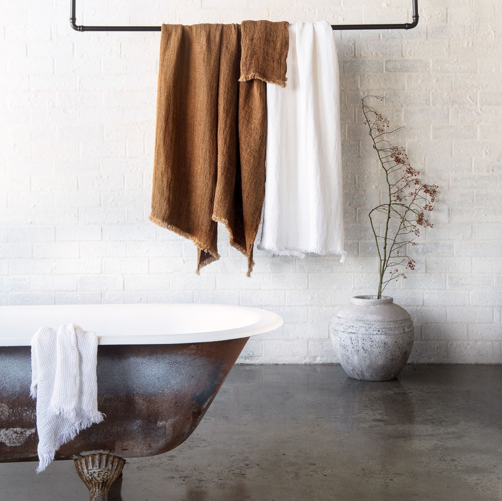 Luxury Linen Bath Towel | Rust Tone | Hale Mercantile Co.