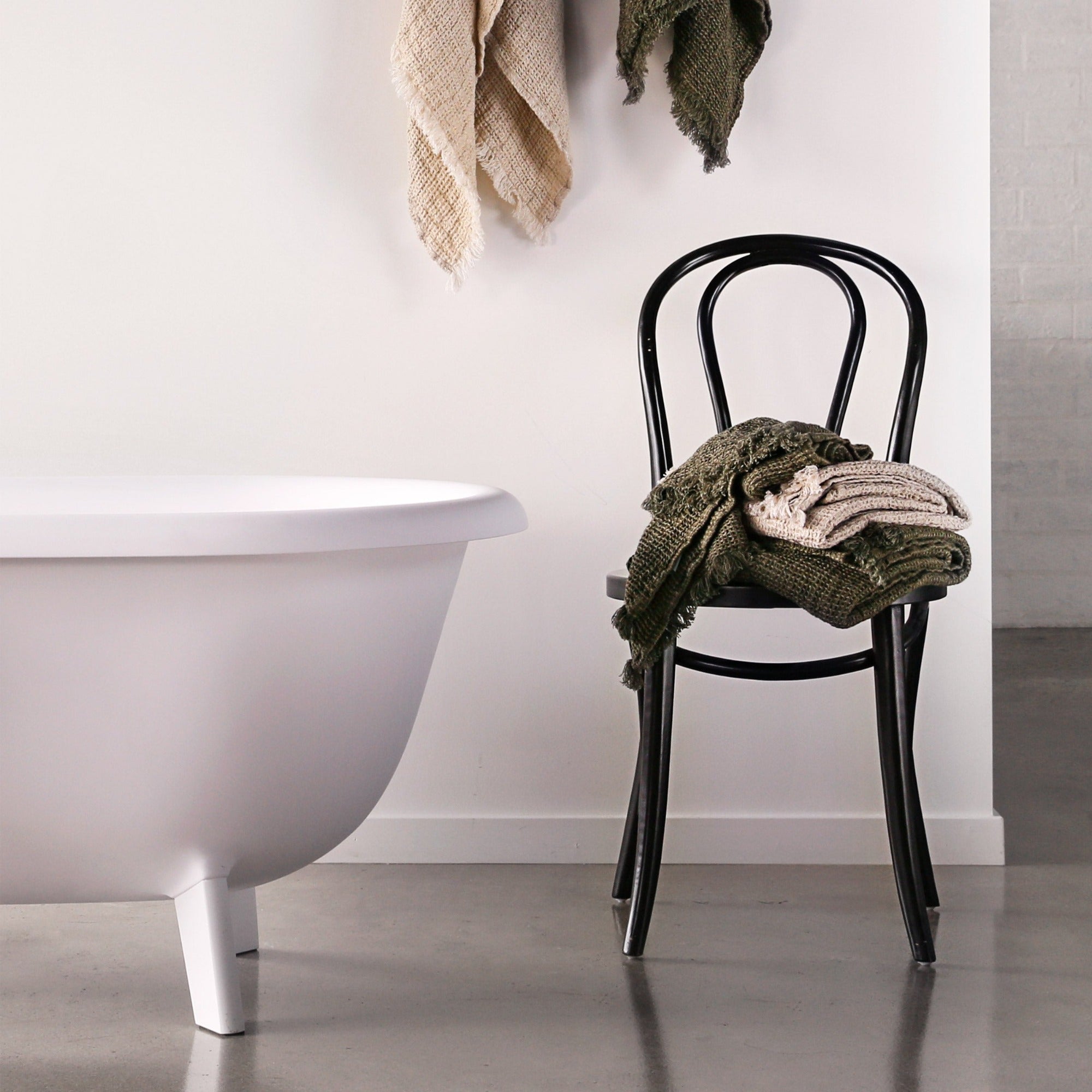 Linen Face Towel | Deep Khaki | Hale Mercantile Co.