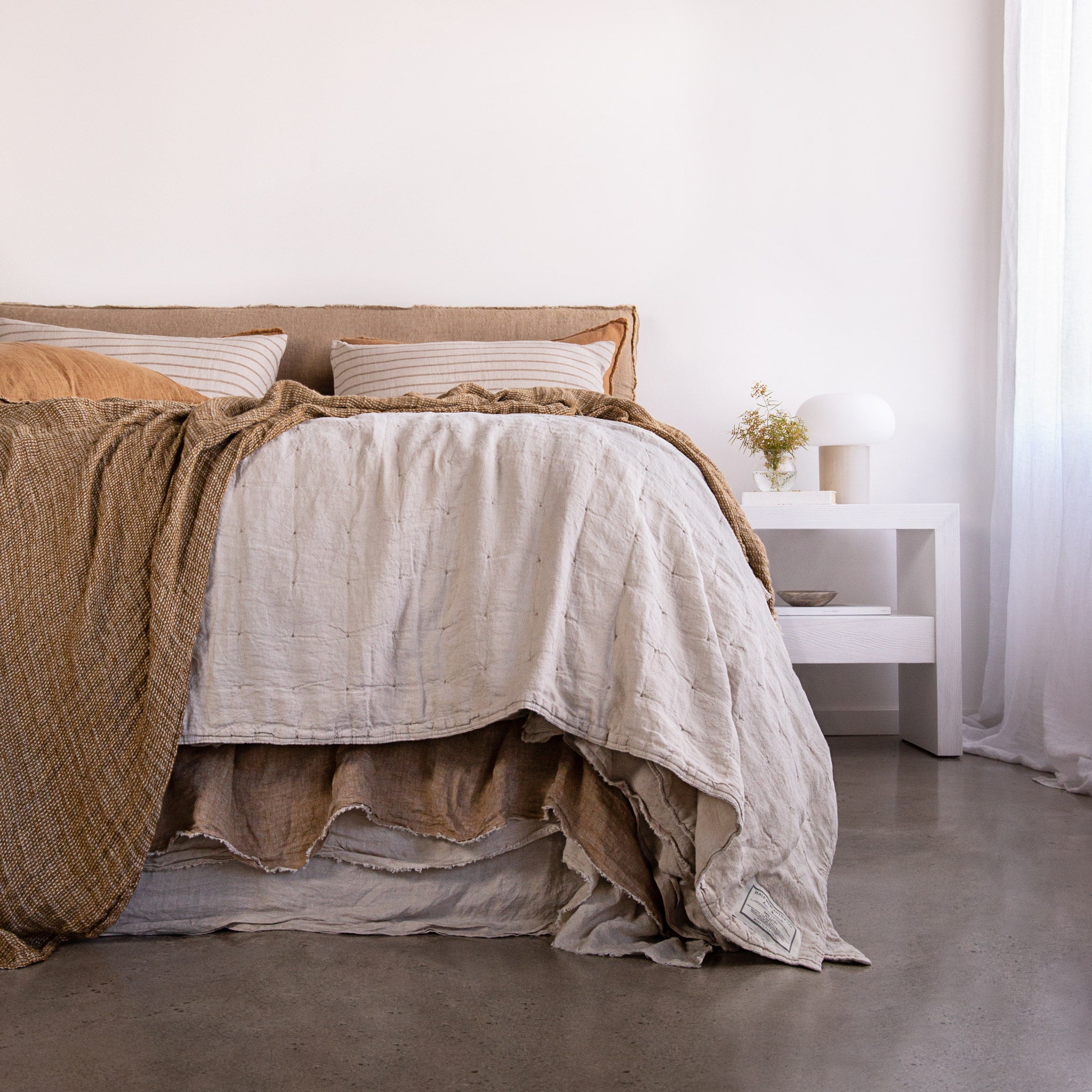 Linen Coverlet | Sandy Color | Hale Mercantile Co.