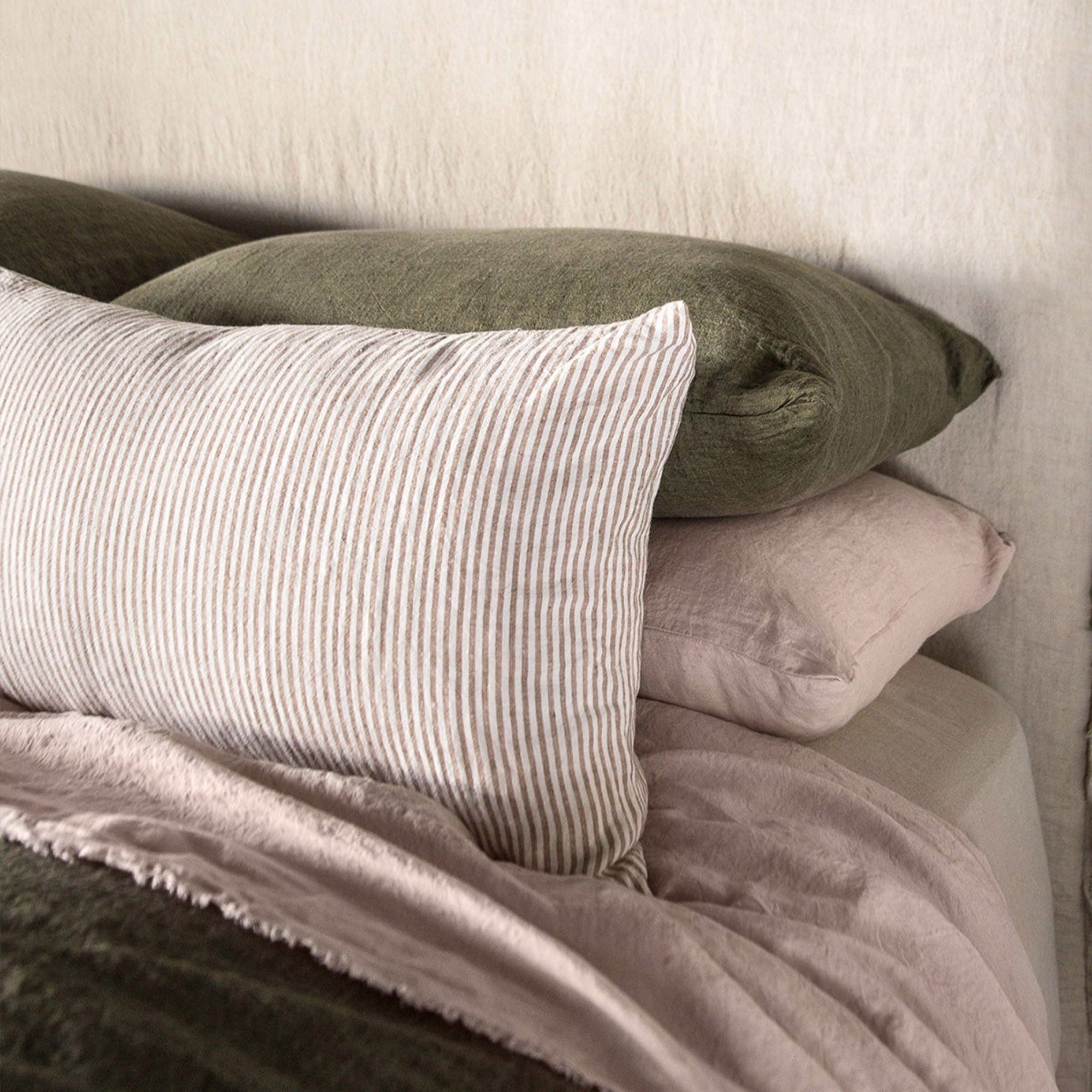 Stripe Linen Pillow | White & Rust Stripe | Hale Mercantile Co.