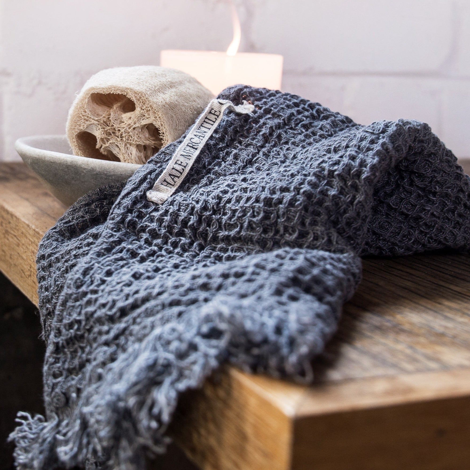 Linen Face Towel | Charcoal Grey | Hale Mercantile Co.