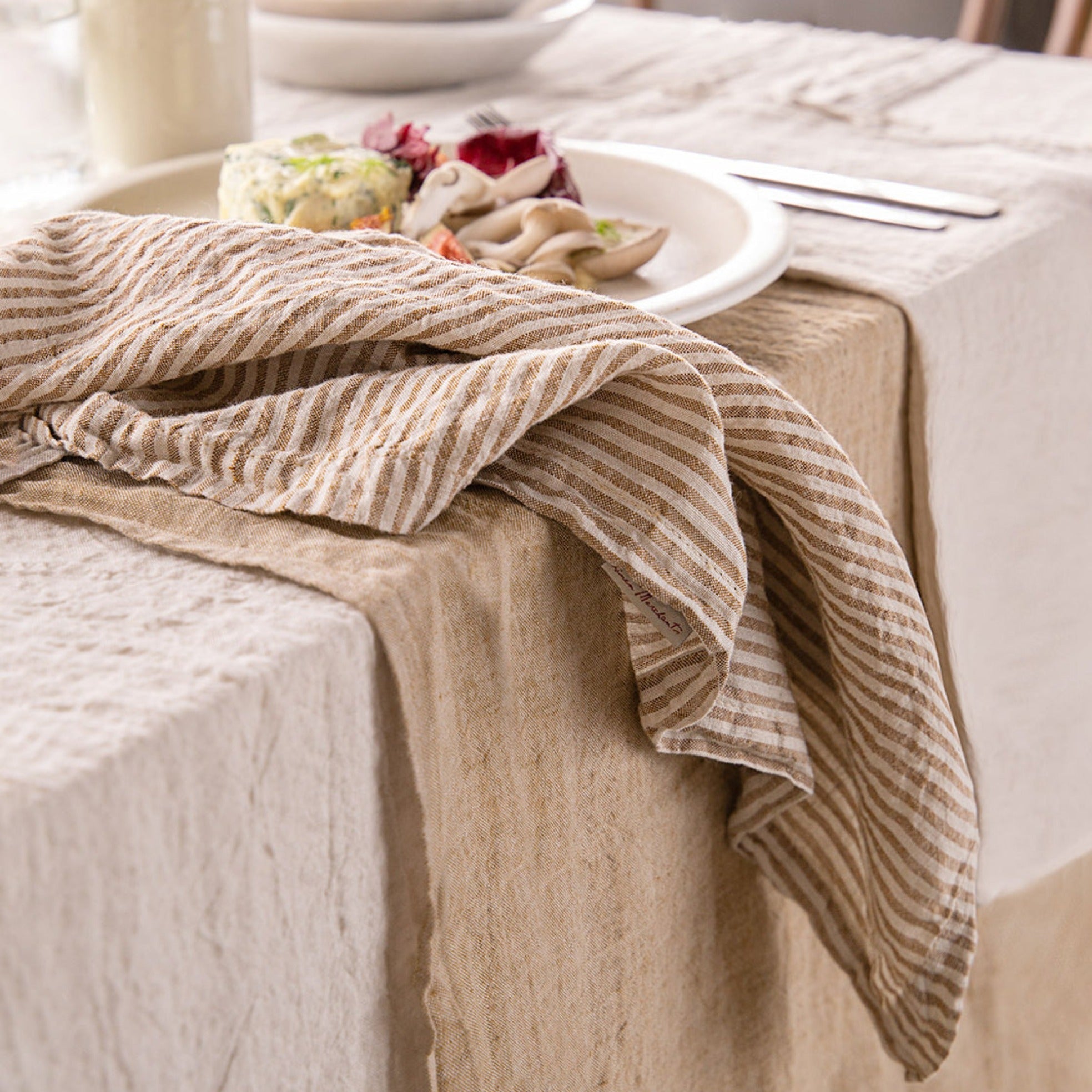 Stripe Linen Napkin | Brown Stripe | Hale Mercantile Co.