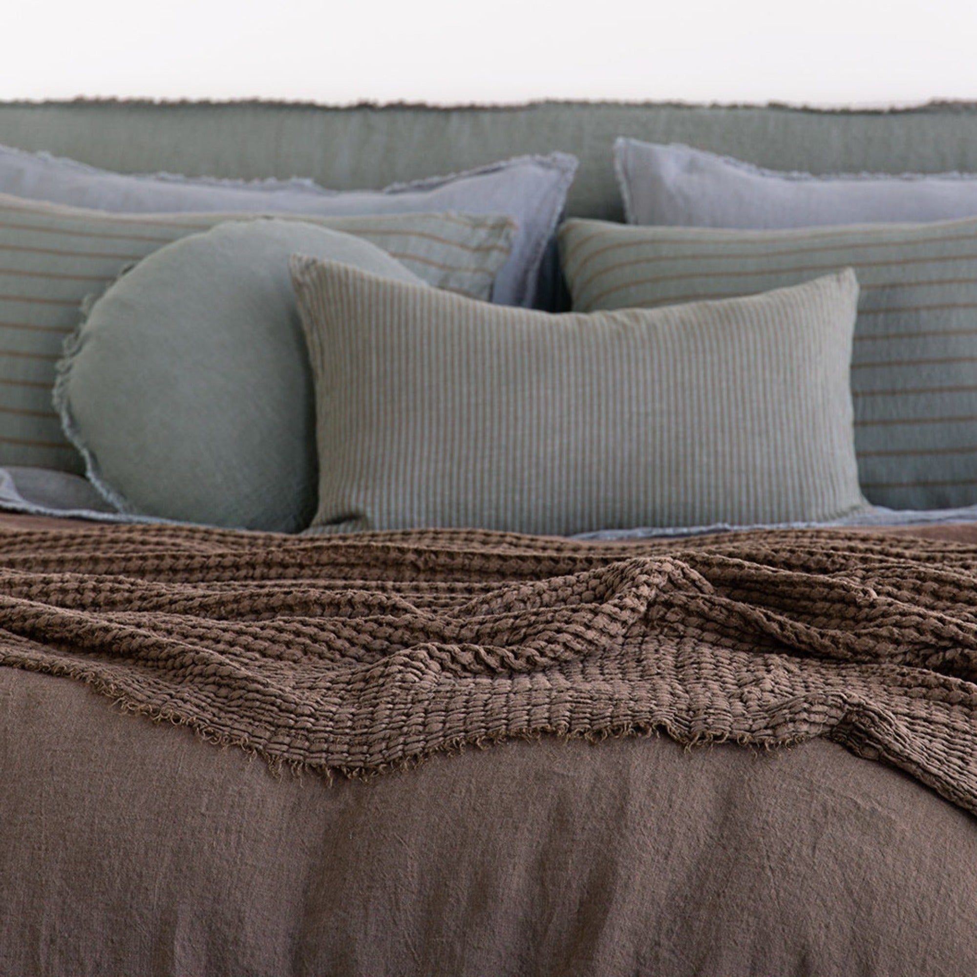 Linen Blanket | Chocolate Brown Throw | Hale Mercantile Co.