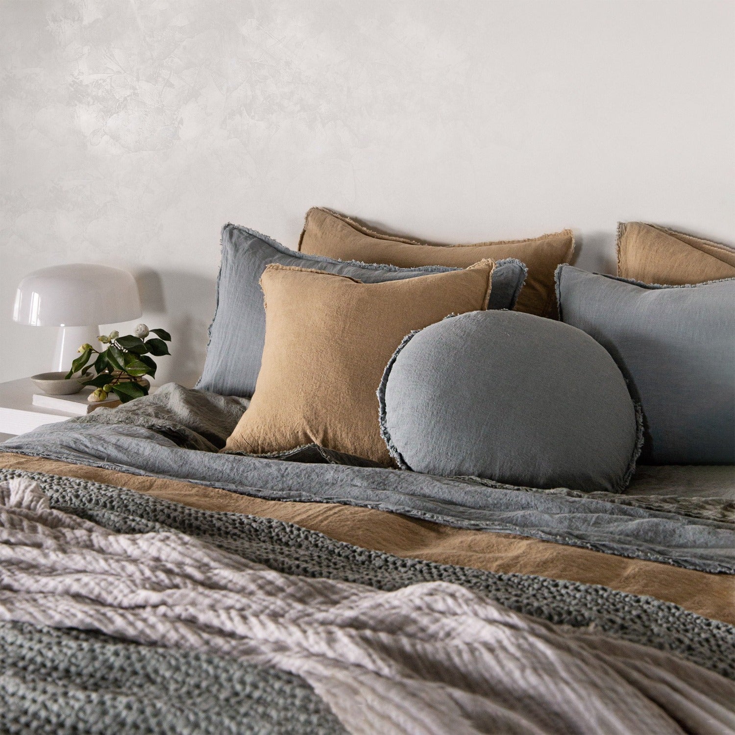 Round Linen Pillow | Cornflower Blue | Hale Mercantile Co.