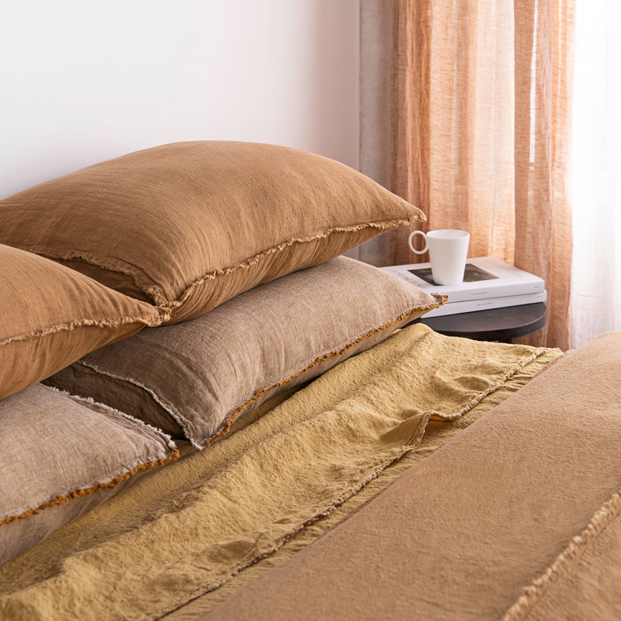 Flocca Linen Pillowcase | Rich Toffee | Hale Mercantile Co.