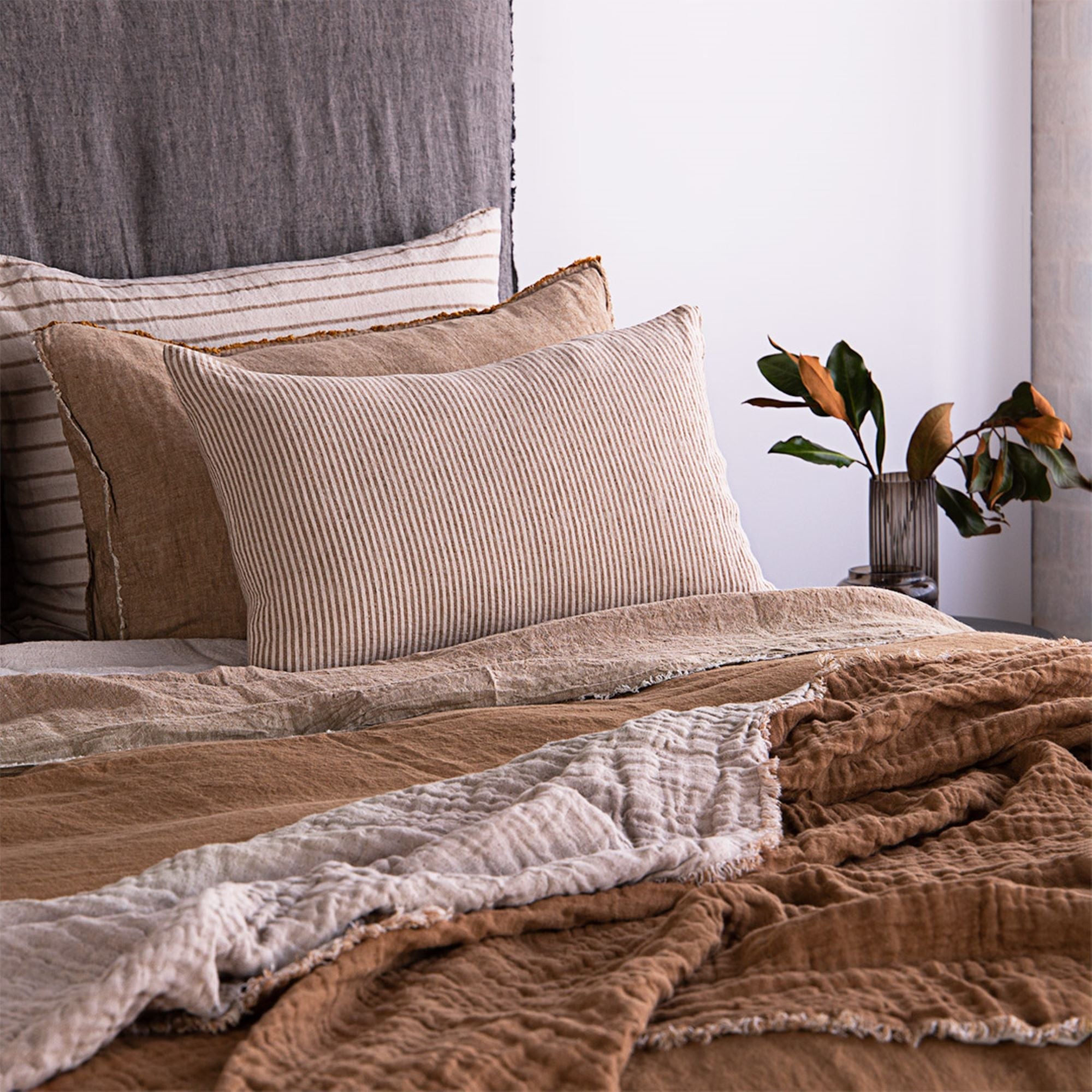 Stripe Linen Pillow | Brown Stripe | Hale Mercantile Co.