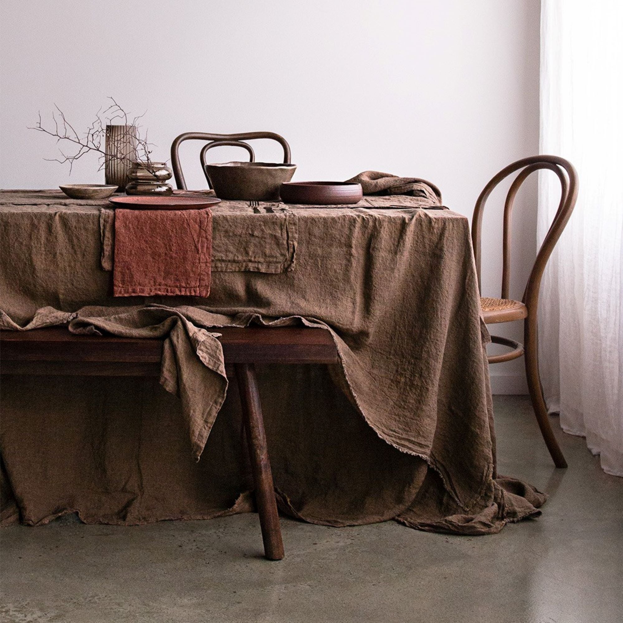 Linen Tablecloth | Chocolate Brown  | Hale Mercantile Co.