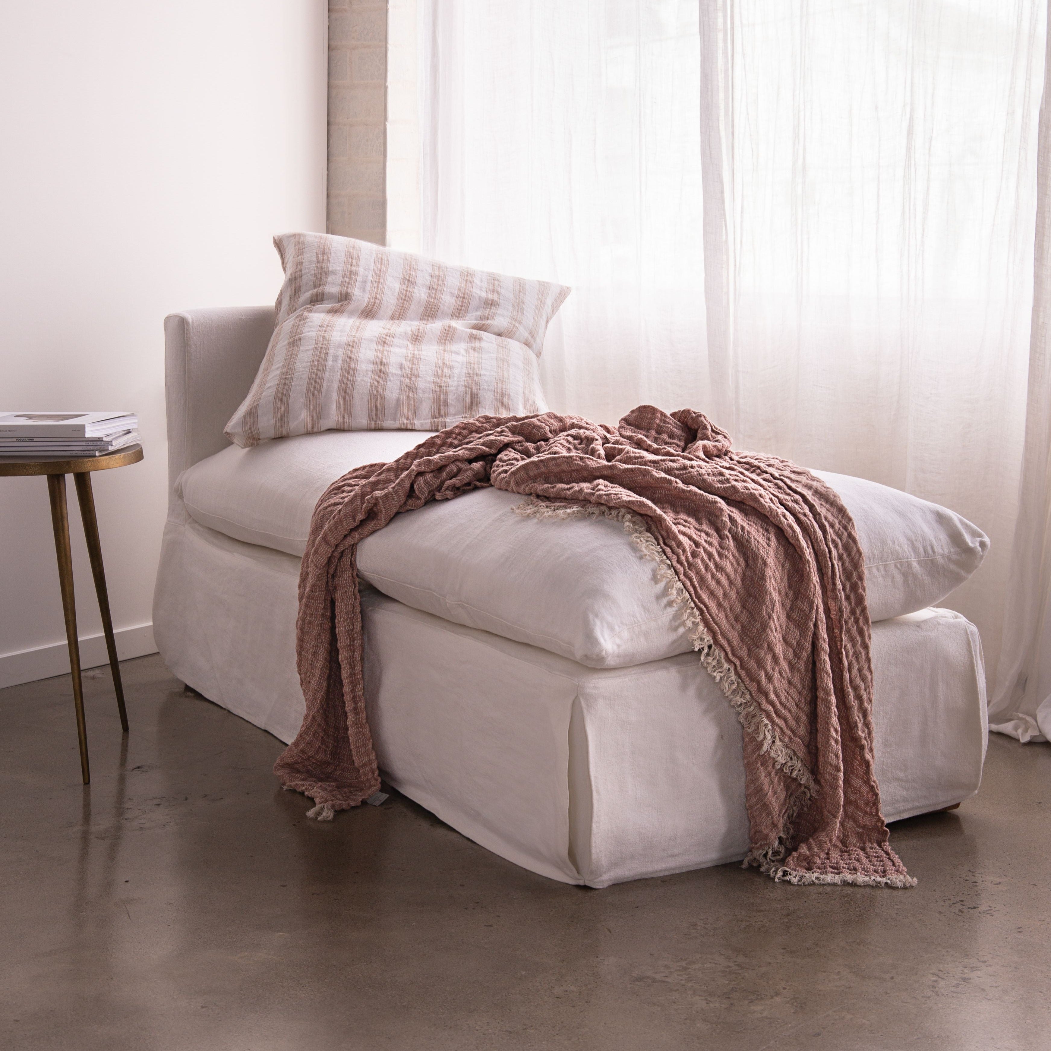 Linen Throw Blanket | Clay Pink | Hale Mercantile Co.
