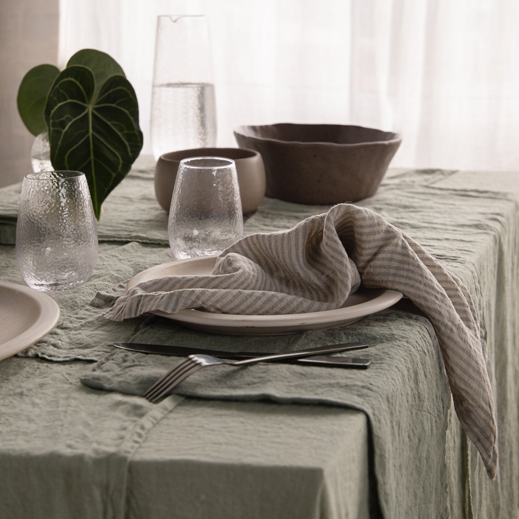 Stripe Linen Napkin | Blue Stripe | Hale Mercantile Co.