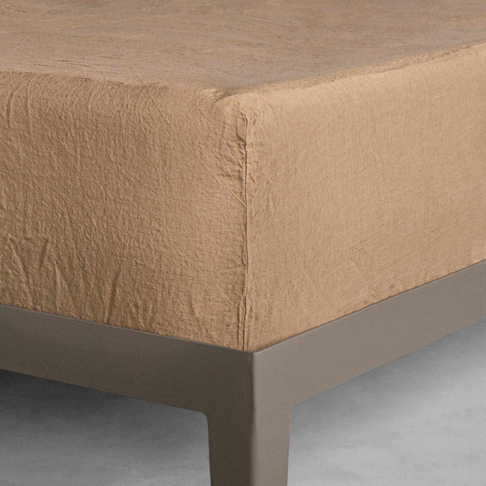 Linen Fitted Sheet | Caramel Tone | Hale Mercantile Co.
