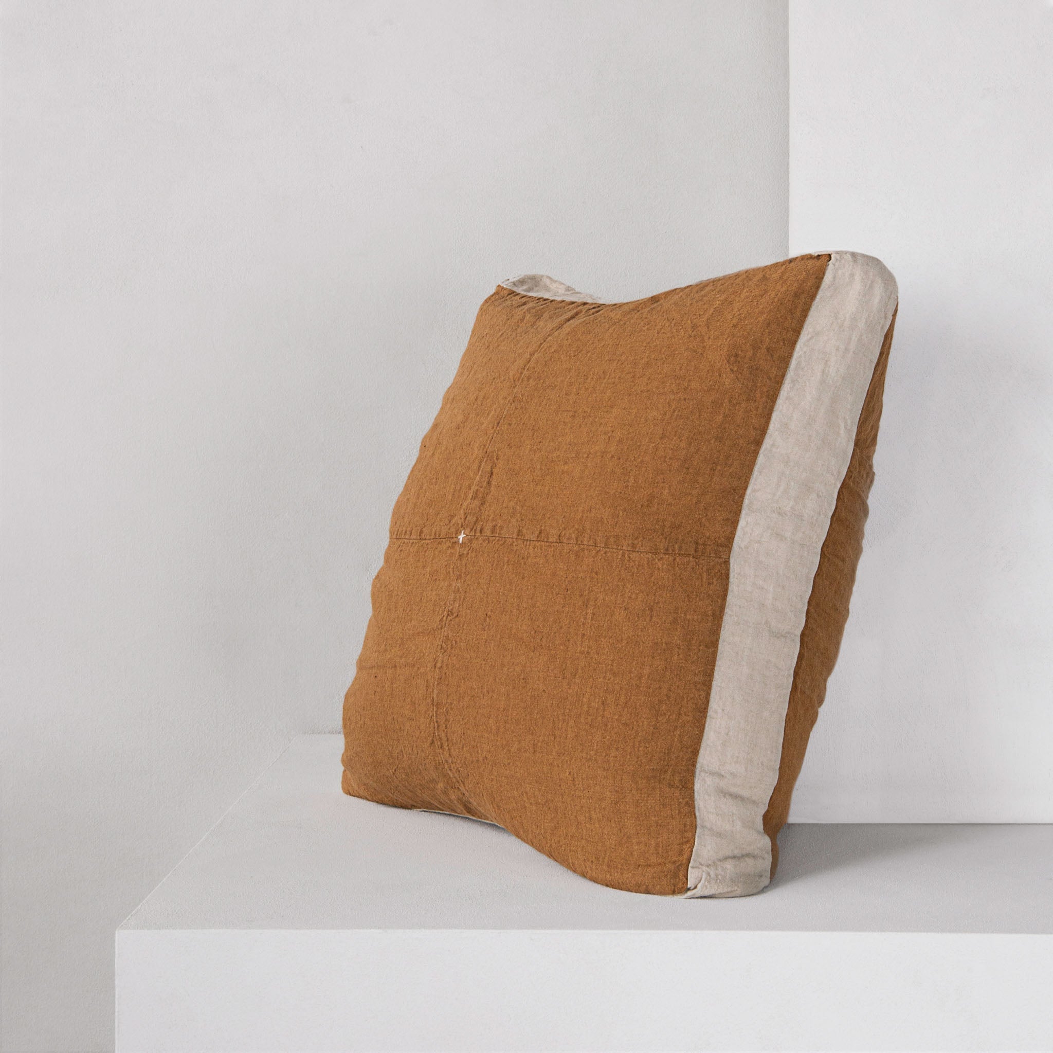 Linen Panel Pillow  | Natural & Rust | Hale Mercantile Co.