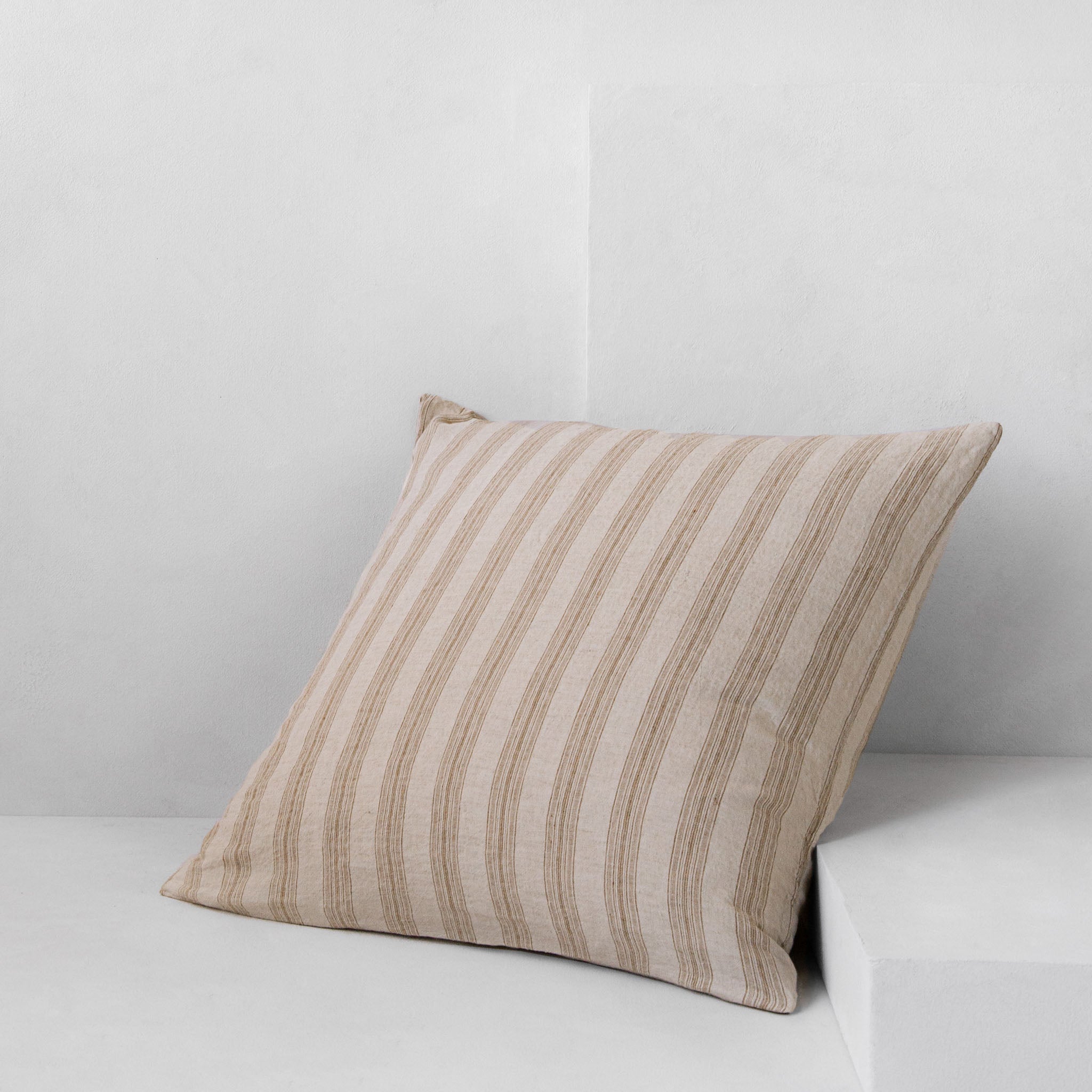 Linen Euro Shams | Brown Stripe | Hale Mercantile Co.