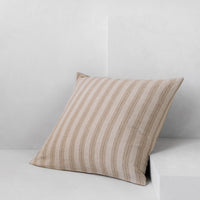 Basix Stripe Linen Euro Sham - Brun/Sable