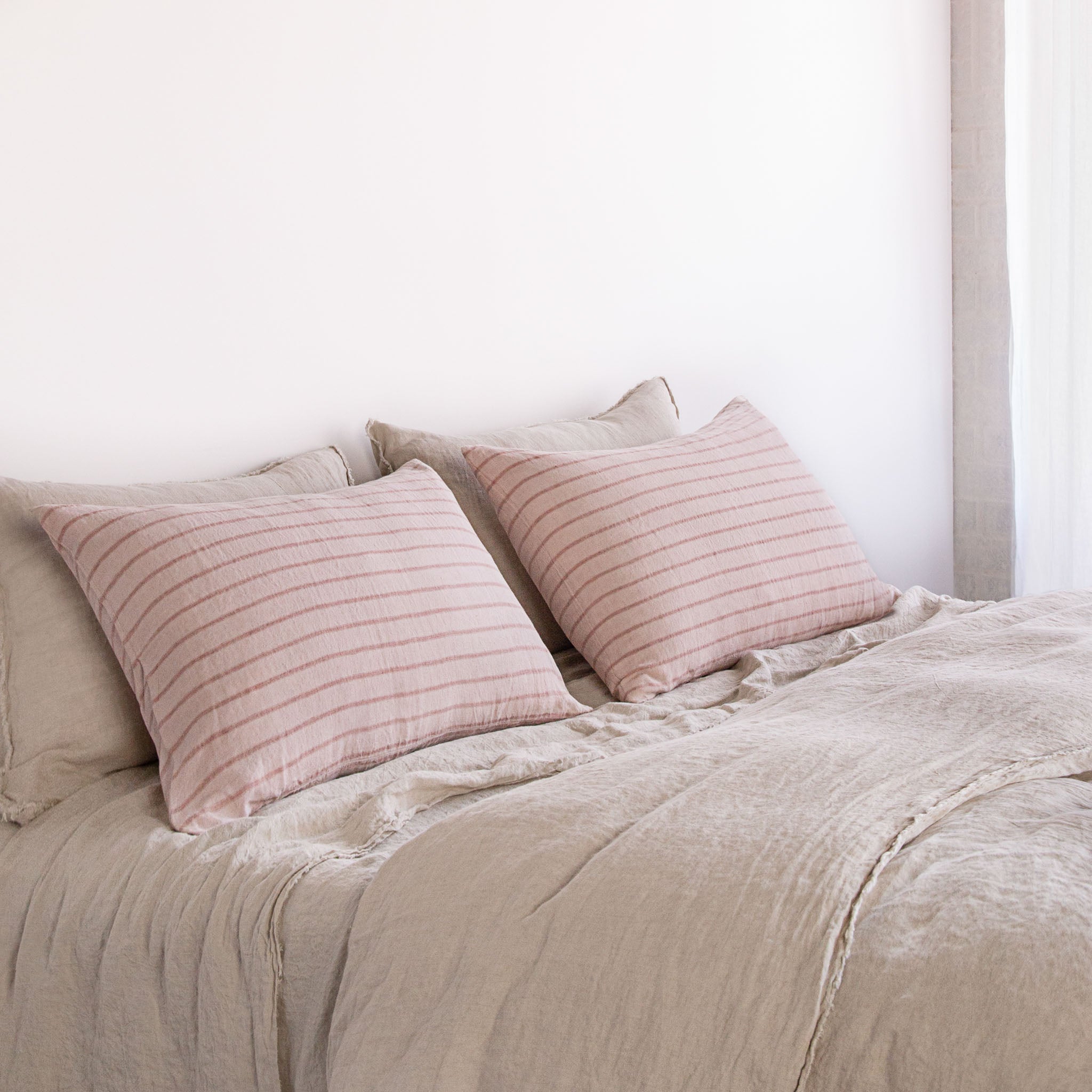 Stripe Linen Pillowcase | Pink Stripe | Hale Mercantile Co.