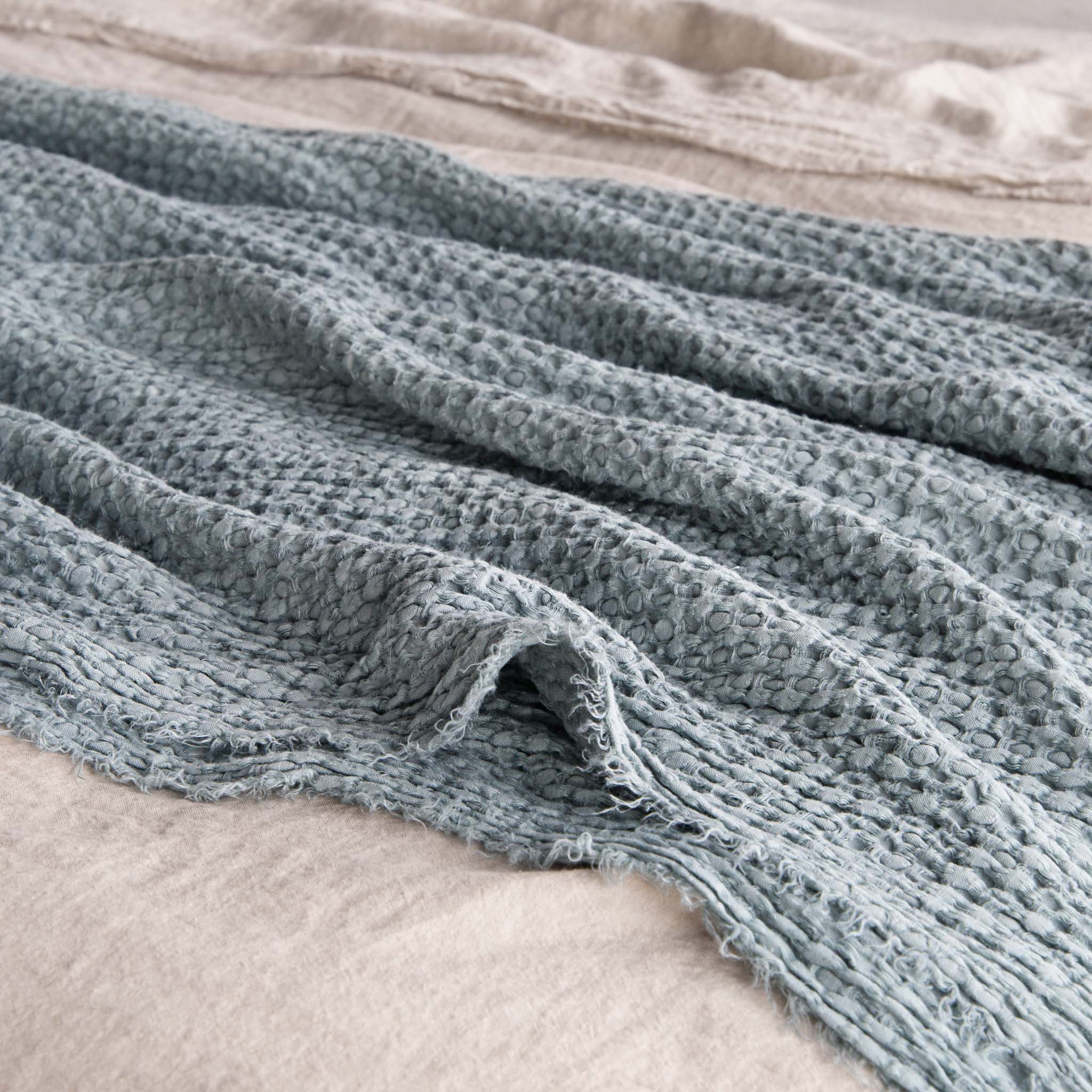 Linen Blanket | Cornflower Blue Throw | Hale Mercantile Co.