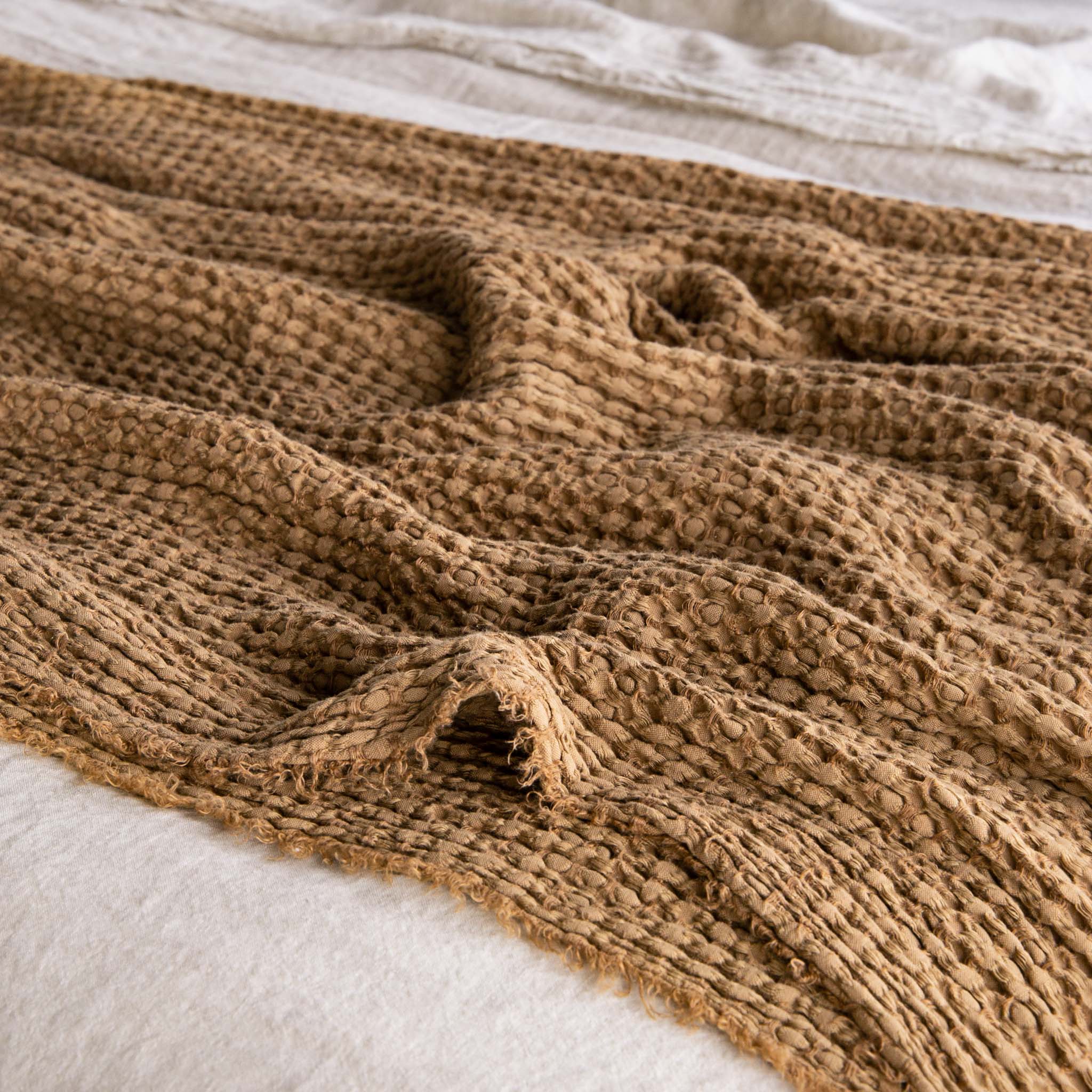 Linen Blanket | Rust Tone Luxury Throw | Hale Mercantile Co.