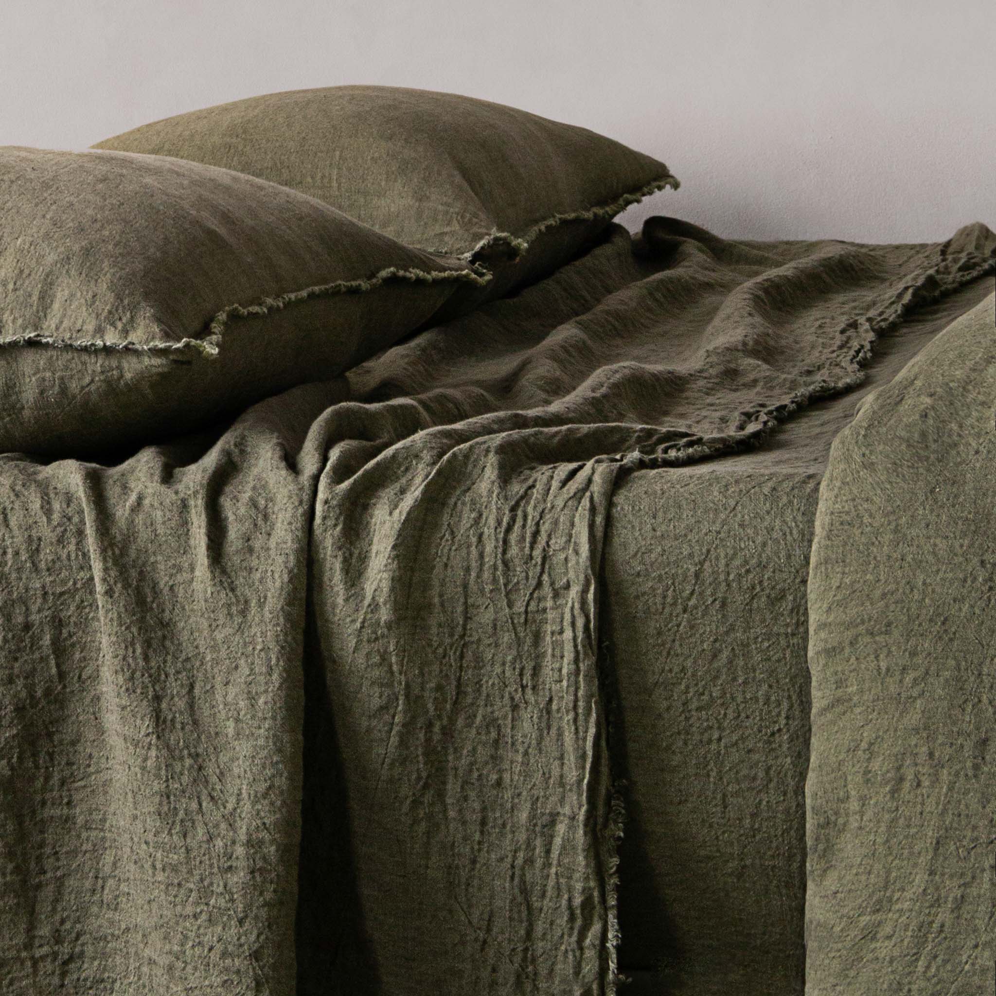 Linen Flat Sheet | Deep Khaki | Hale Mercantile Co.