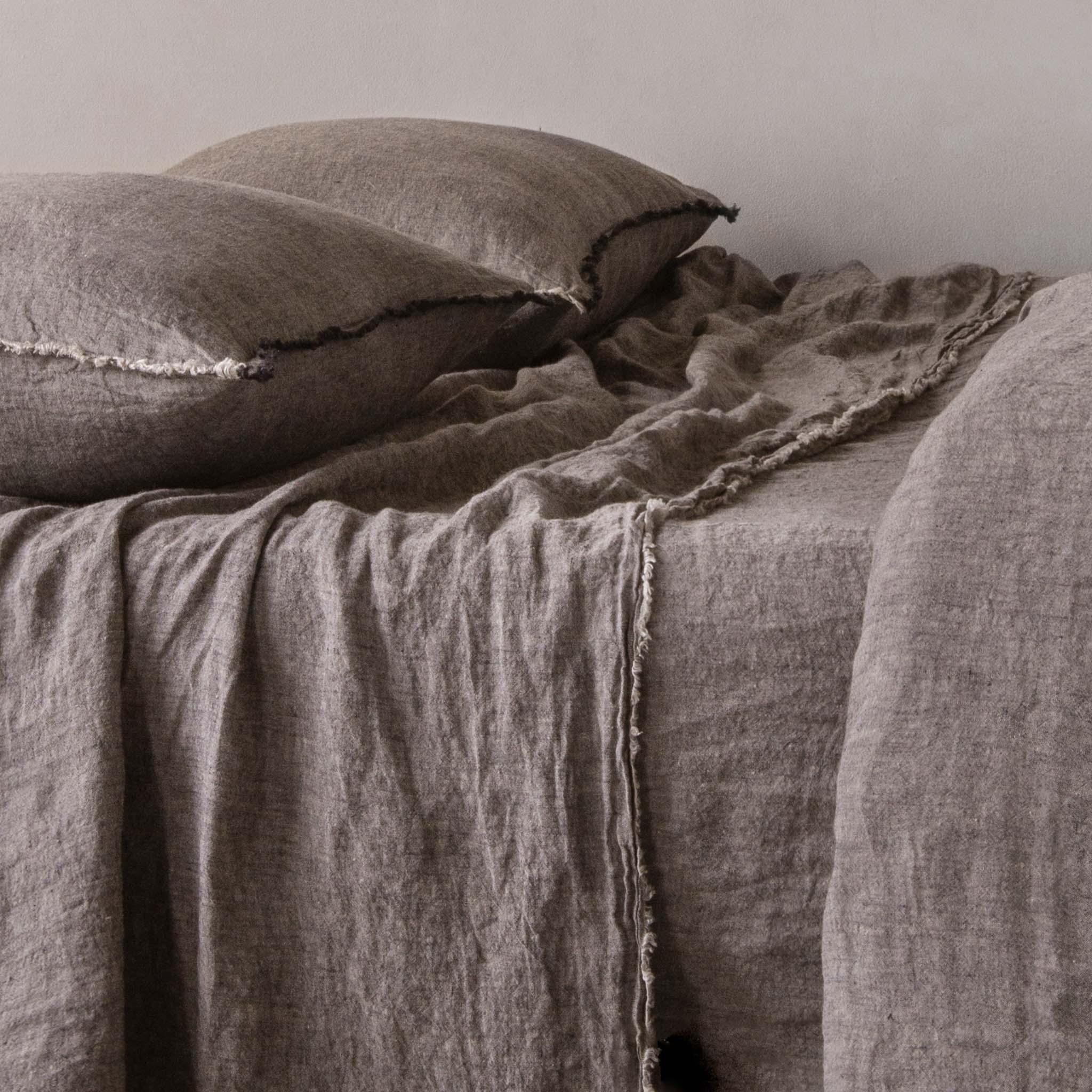 Linen Flat Sheet | Muted Black | Hale Mercantile Co.