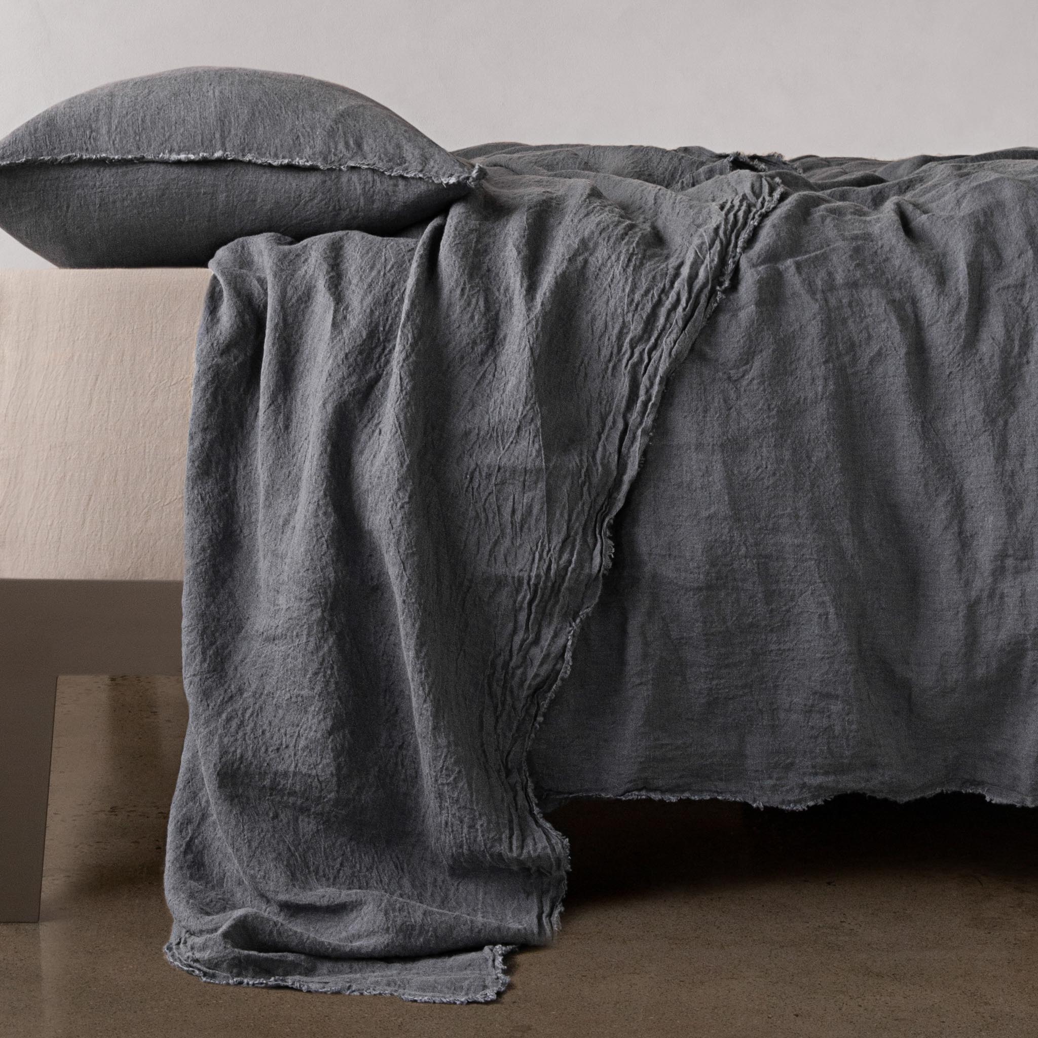 Linen Flat Sheet | Charcoal Grey | Hale Mercantile Co.