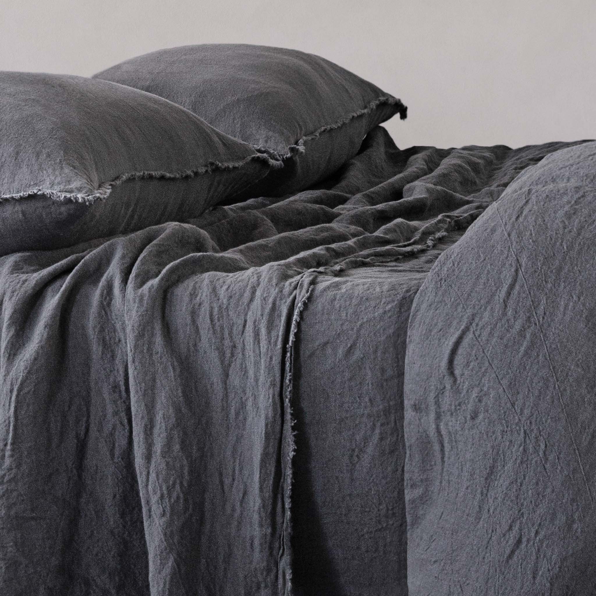 Linen Flat Sheet | Charcoal Grey | Hale Mercantile Co.