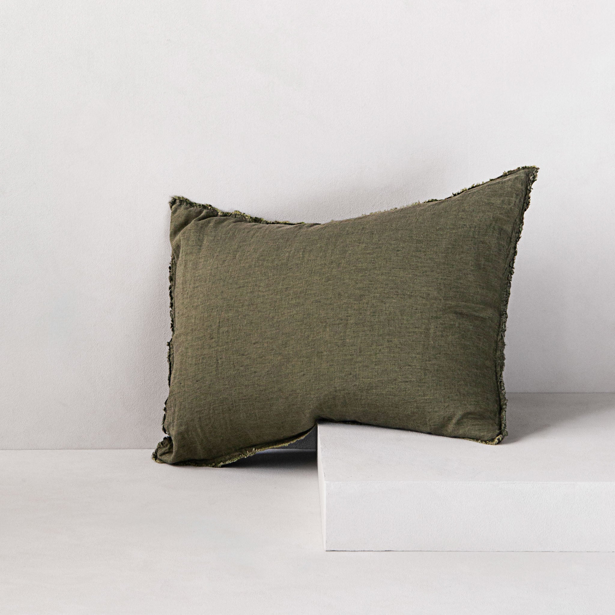 Flocca Linen Pillowcase | Deep Khaki | Hale Mercantile Co.