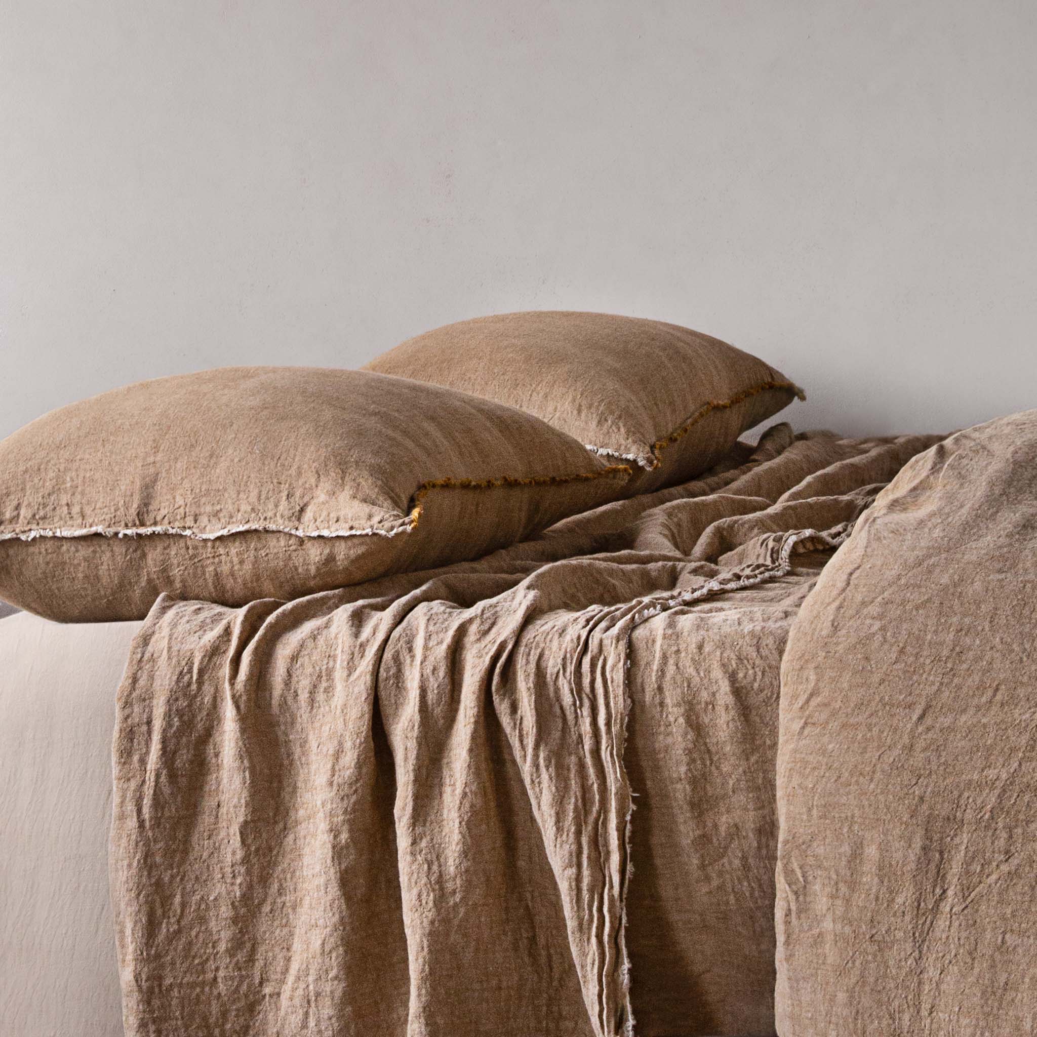 Flocca Linen Pillowcase | Rich Toffee | Hale Mercantile Co.