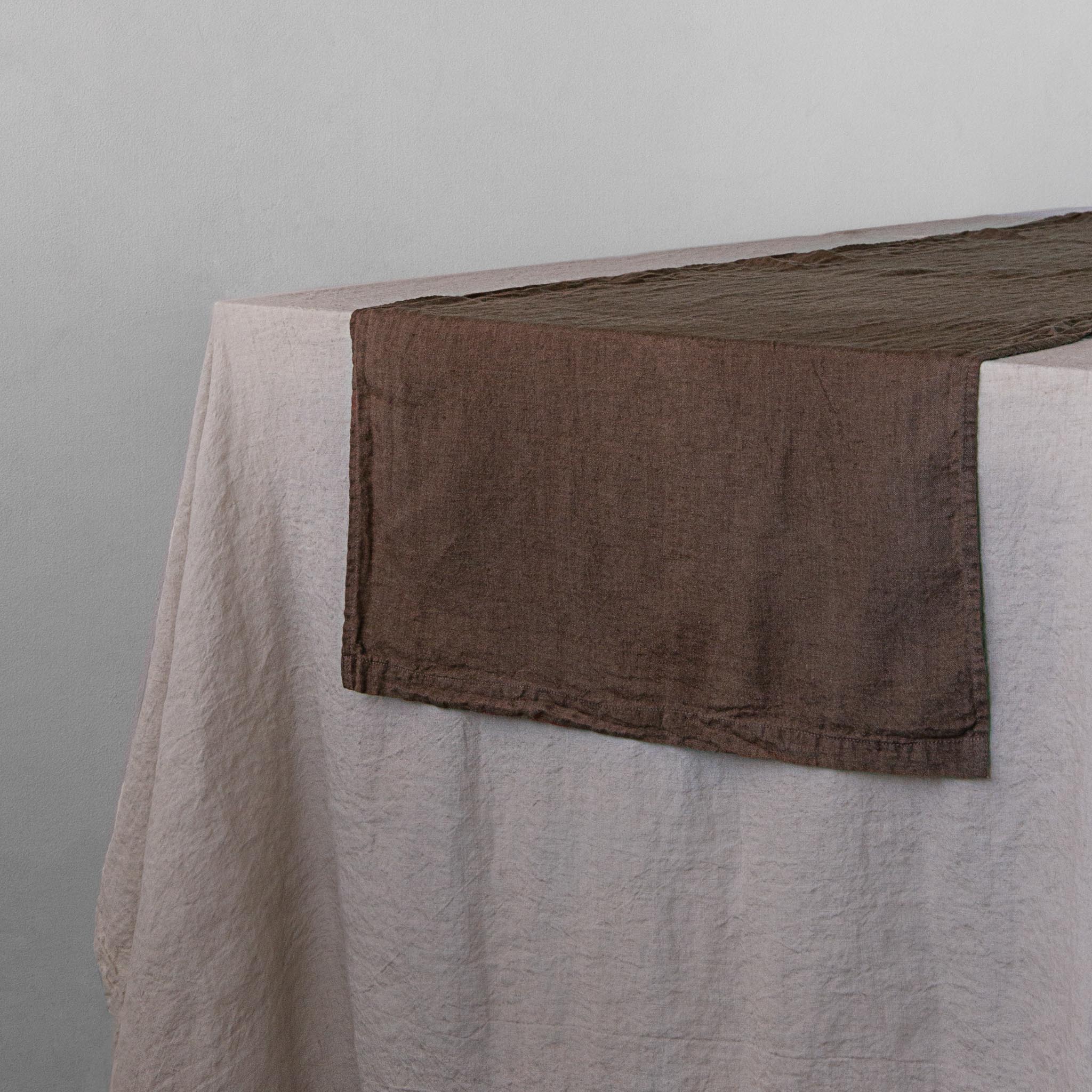 Linen Table Runner | Chocolate Brown | Hale Mercantile Co.