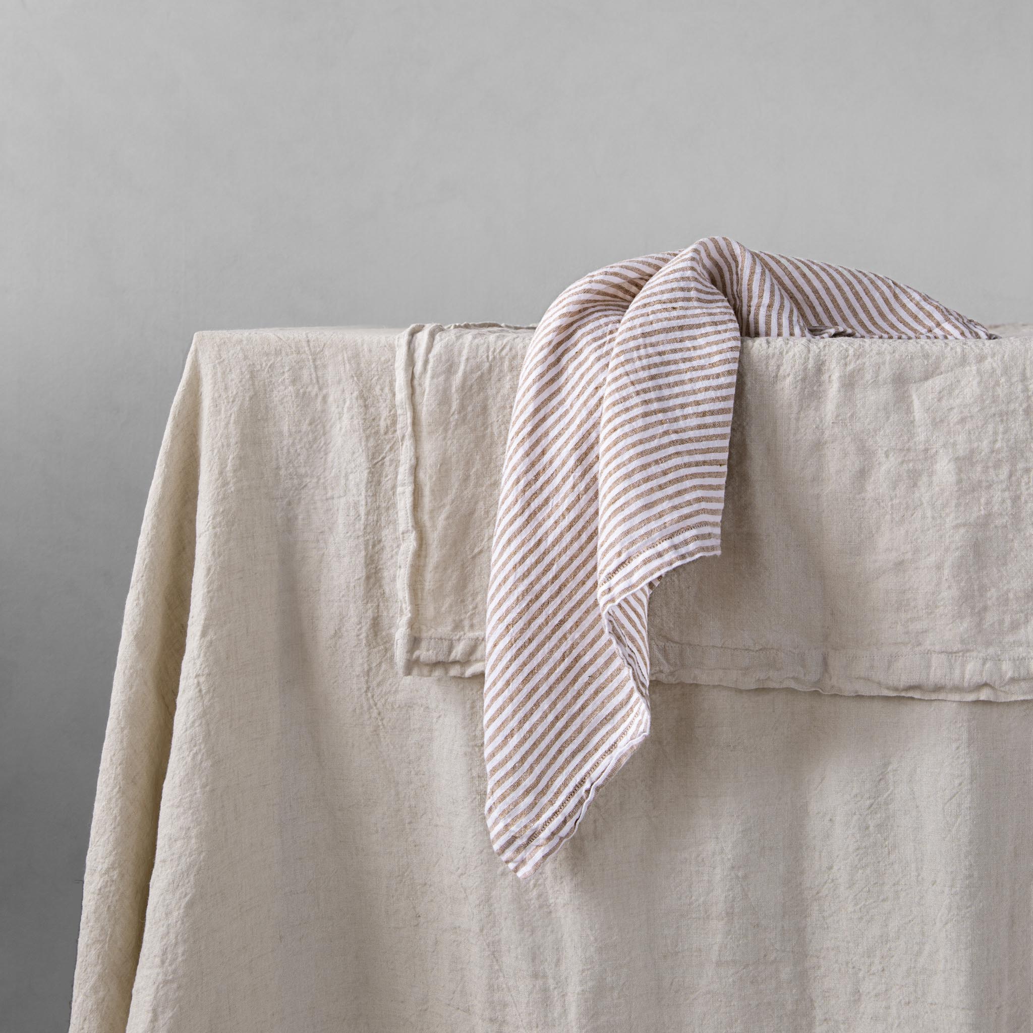 Stripe Linen Napkin | White & Rust Stripe | Hale Mercantile Co.