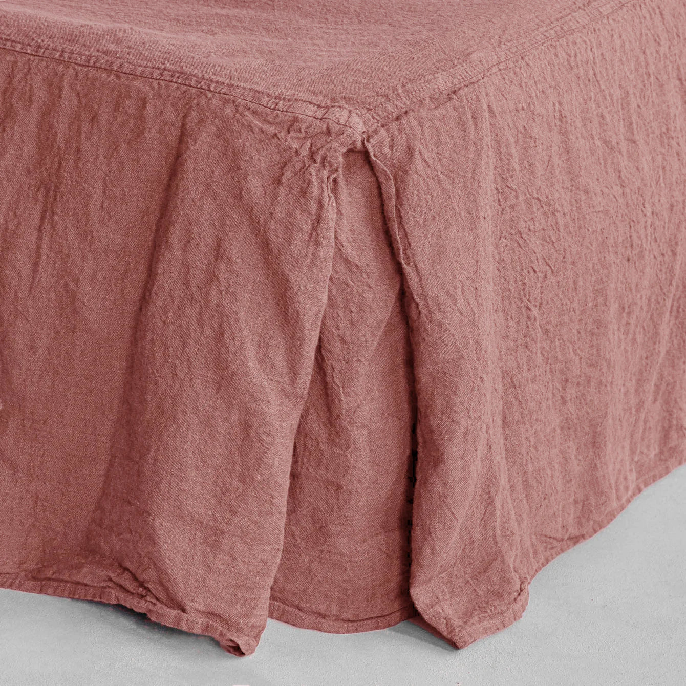 Luxury Linen Bed Skirt | Clay Pink | Hale Mercantile Co.