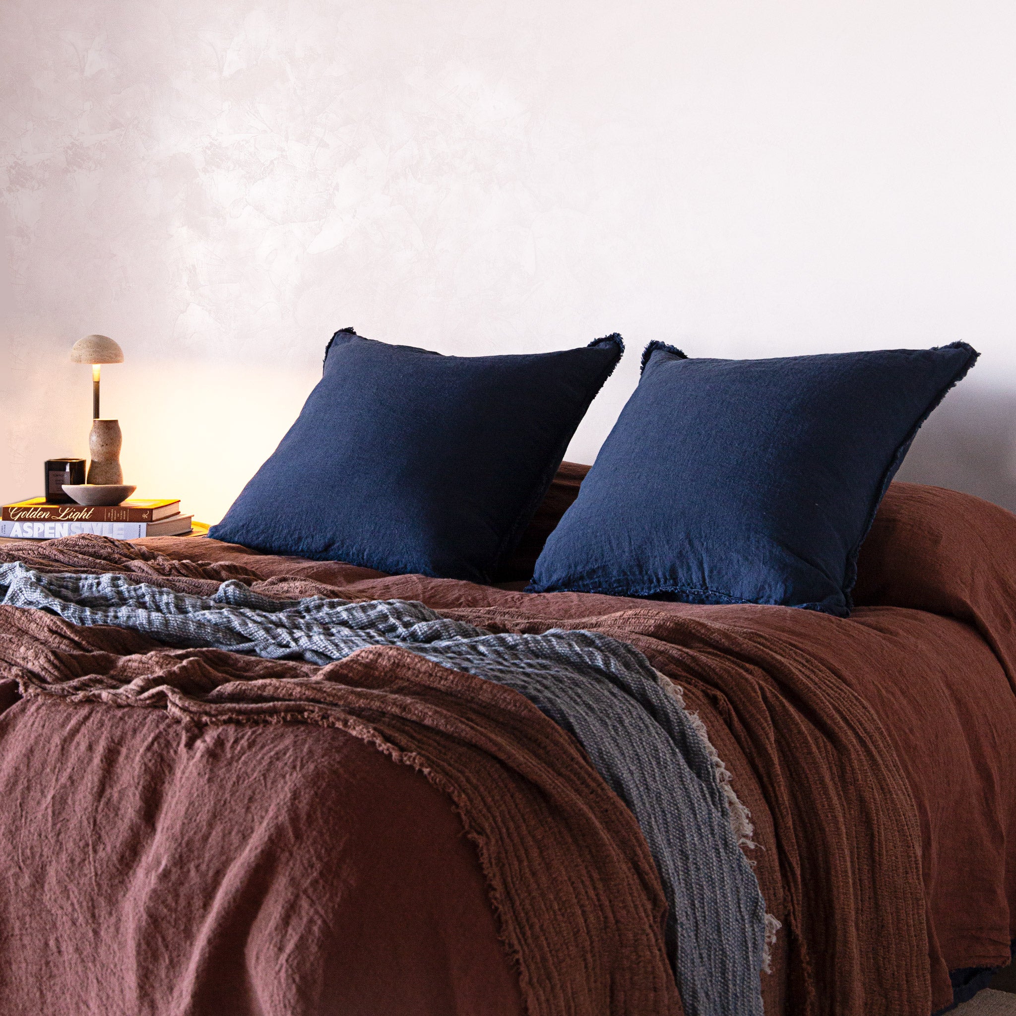 Navy blue euro pillow shams best sale