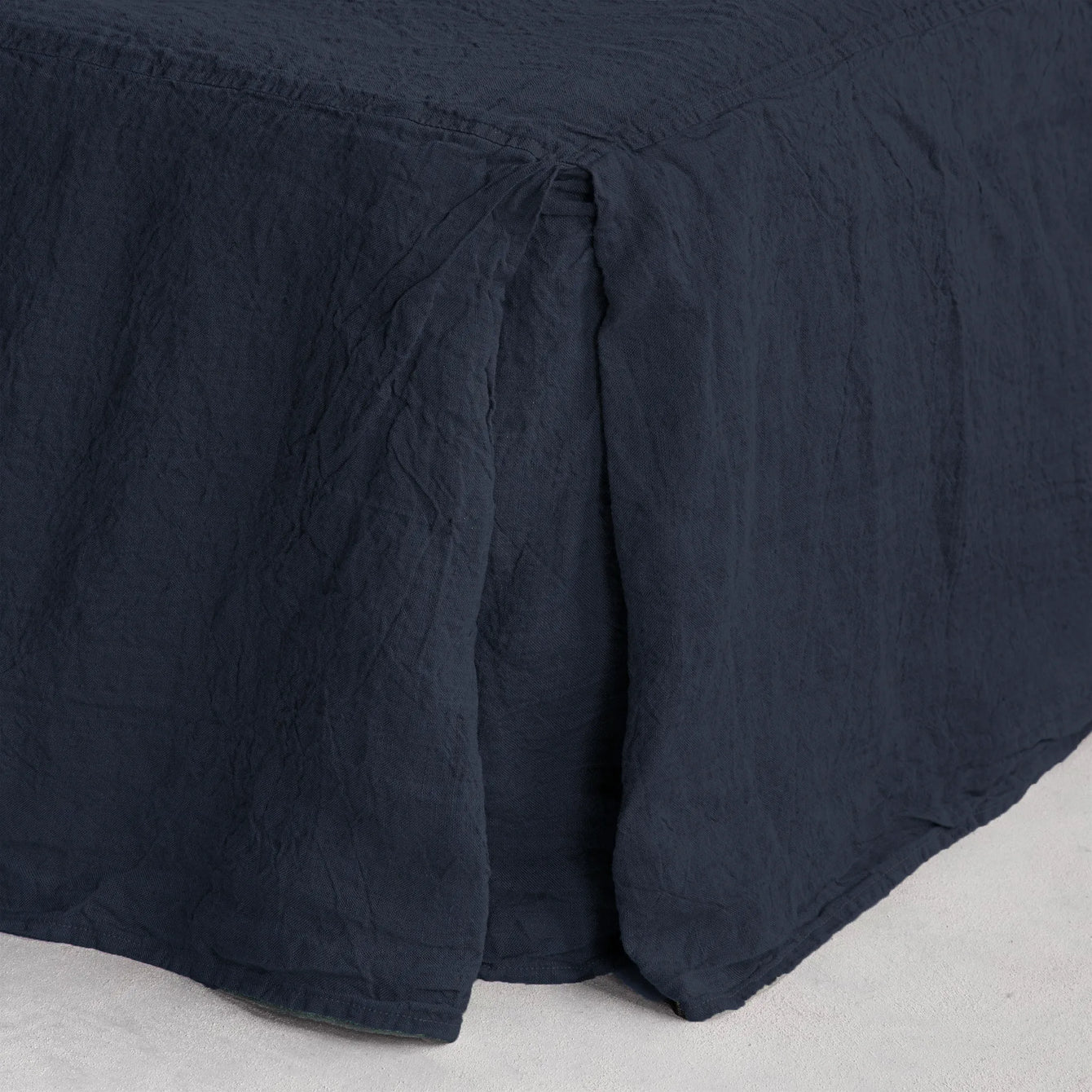 Linen Bed Skirt | Navy Blue | Hale Mercantile Co.