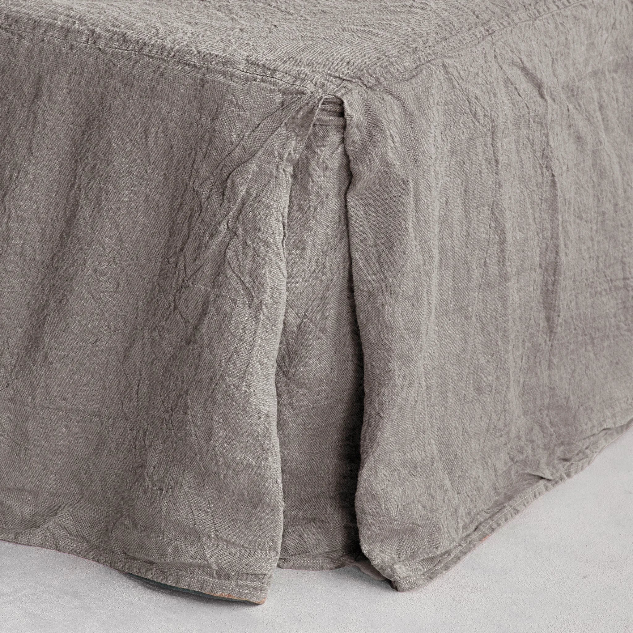 Linen Bed Skirt | Sandy Grey | Hale Mercantile Co.