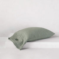 Flocca Long Linen Pillowcase - Argent