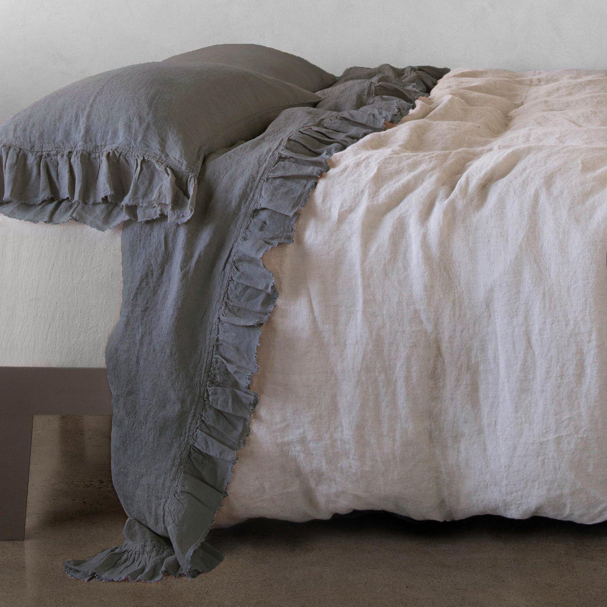 Kristine Linen Flat Sheet - Tempest