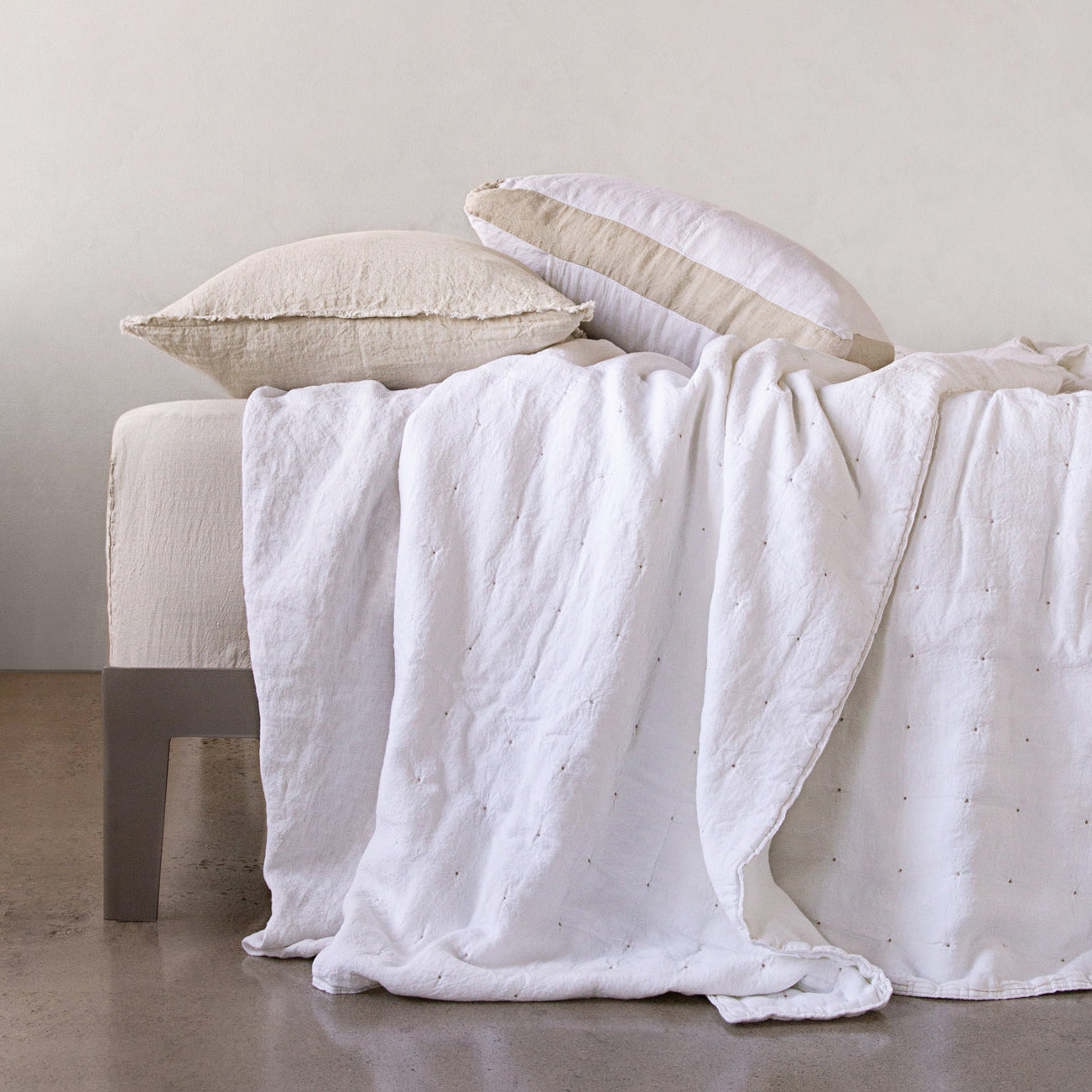 Flocca Linen Pillowcase | Sandy Color | Hale Mercantile Co.