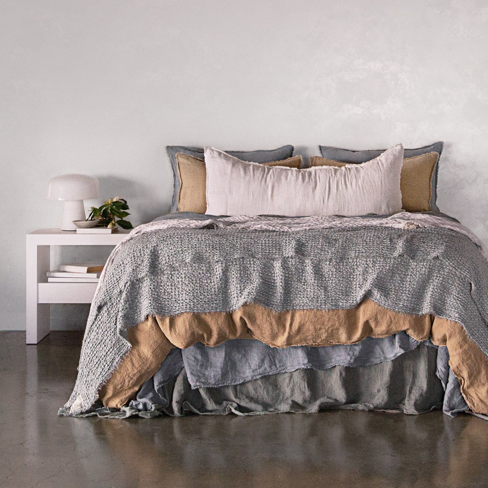 Luxury Linen Bed Skirt | Charcoal Grey | Hale Mercantile Co.