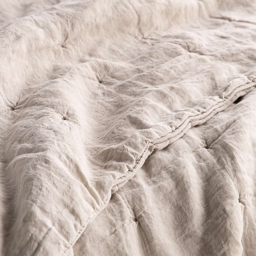 Pure Linen Quilt | Sandy Colour | Hale Mercantile Co.