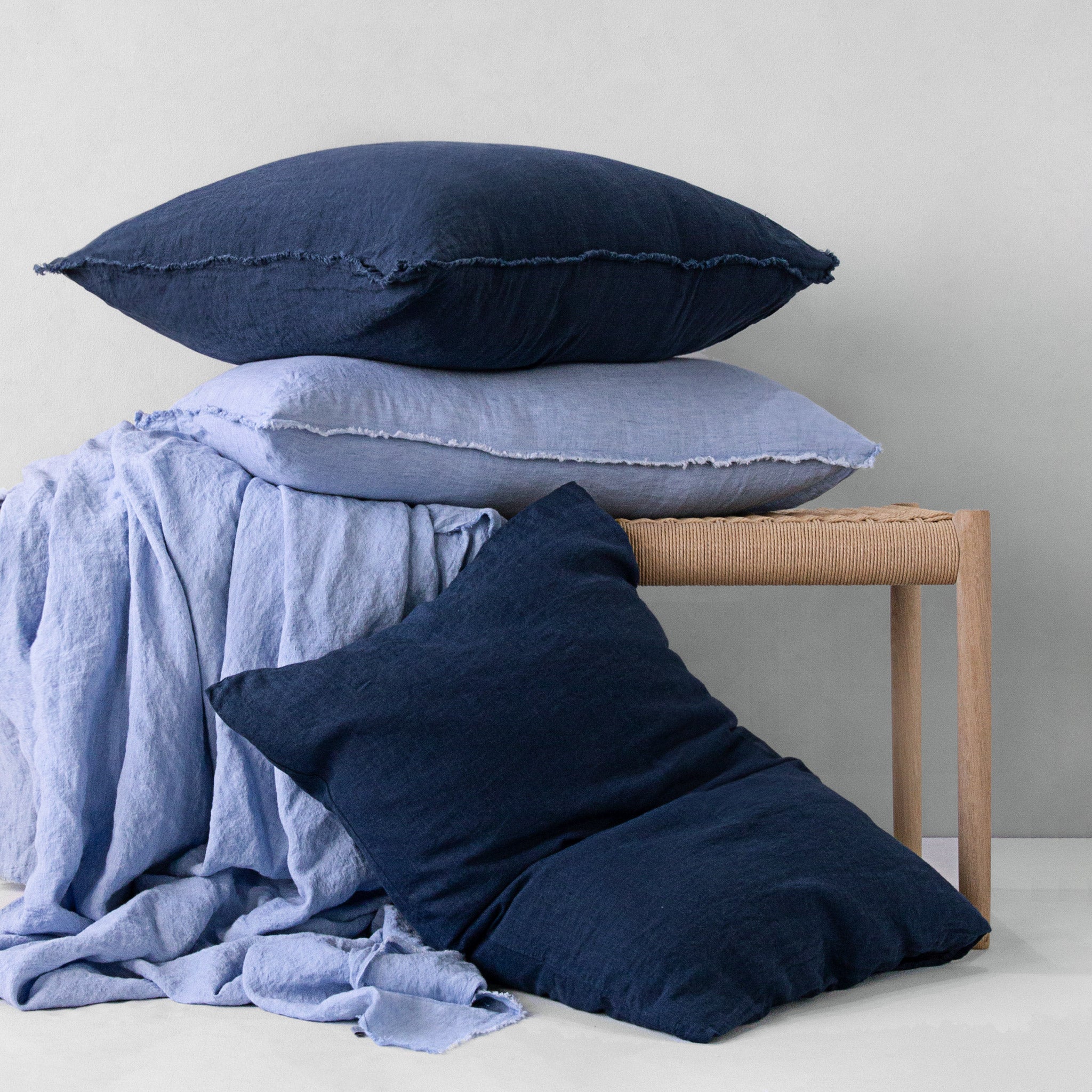 Flocca Linen Pillowcase | Coastal Blue | Hale Mercantile Co.