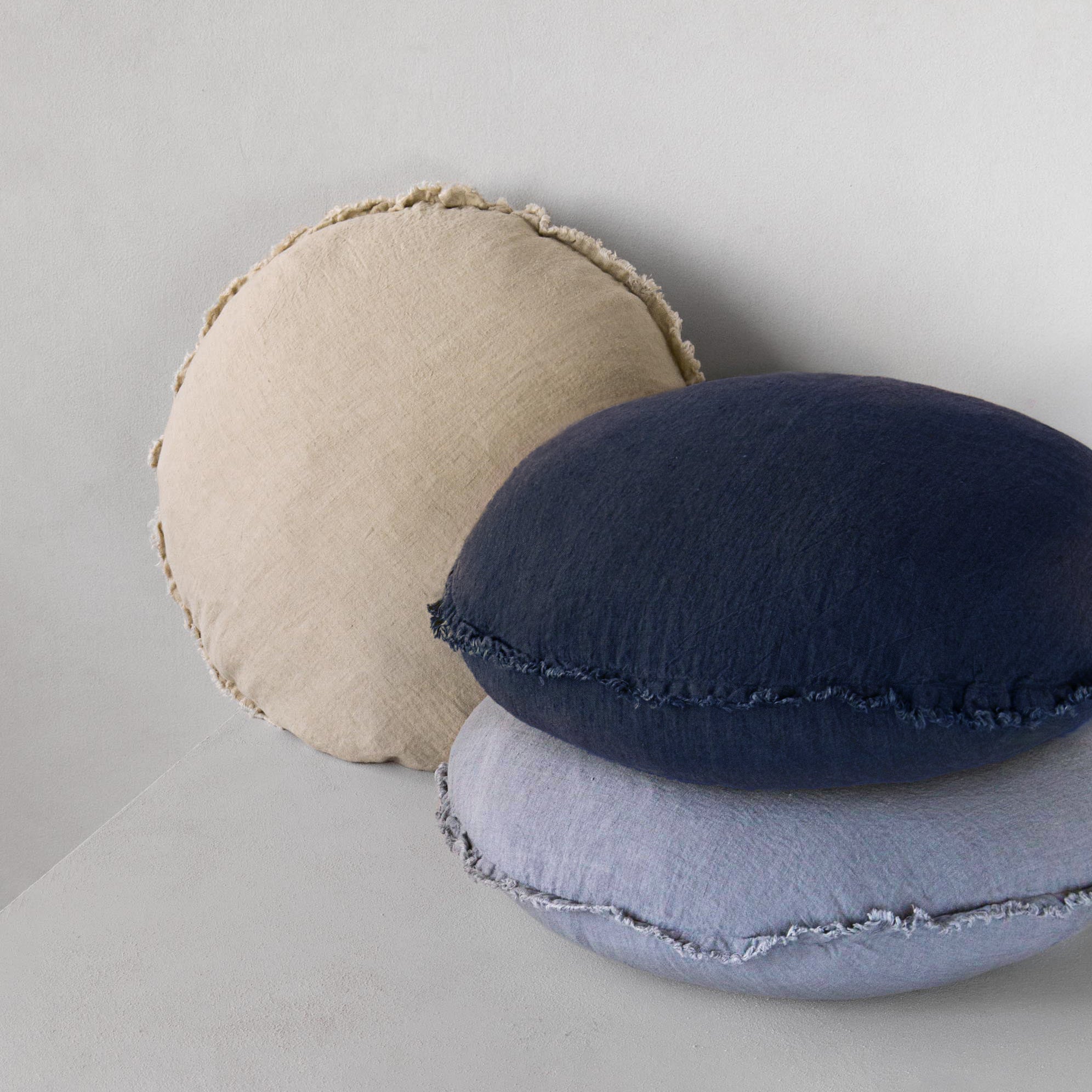 Round Linen Pillow | Coastal Blue | Hale Mercantile Co.