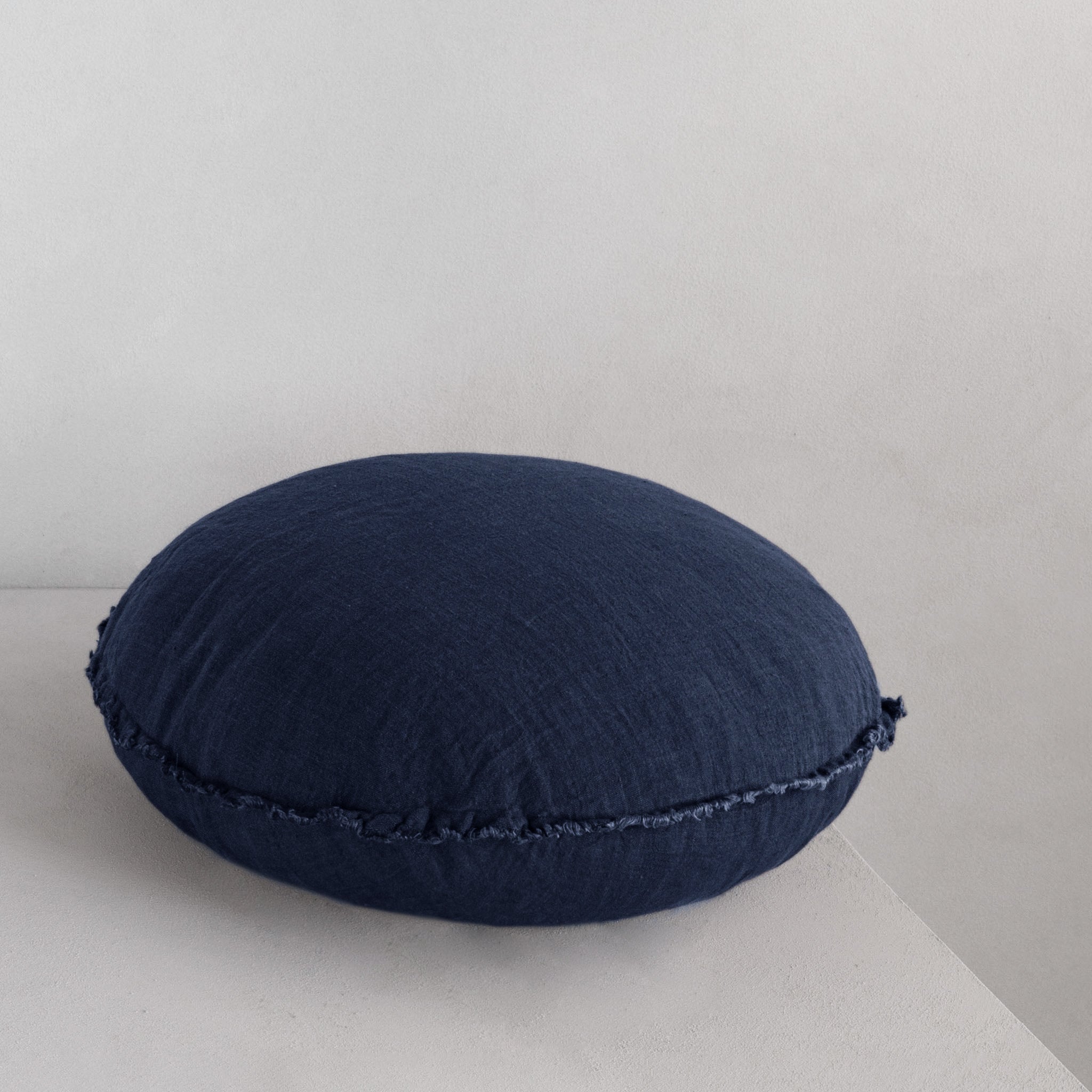 Round Linen Pillow | Navy Blue | Hale Mercantile Co.