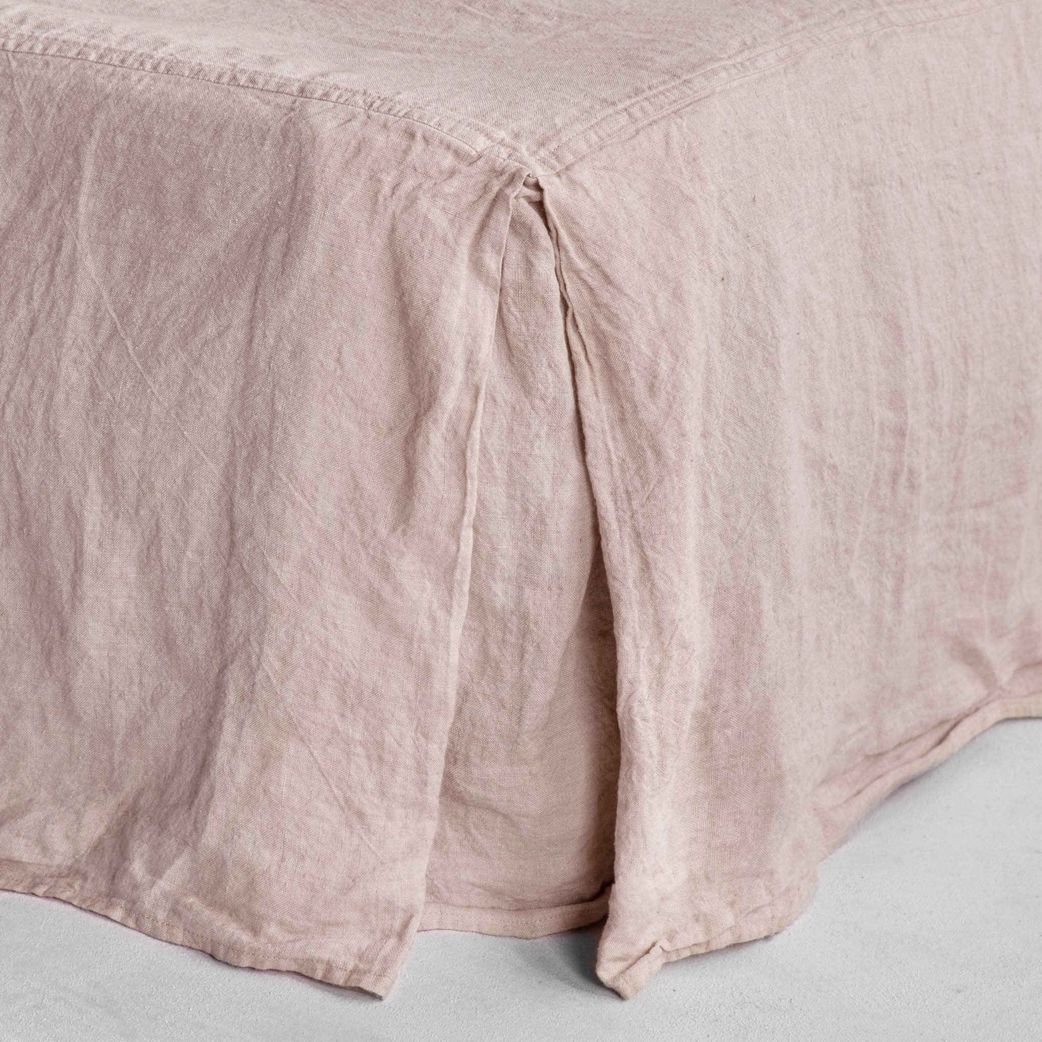 Luxury Linen Bed Skirt | Earthy Pink | Hale Mercantile Co.