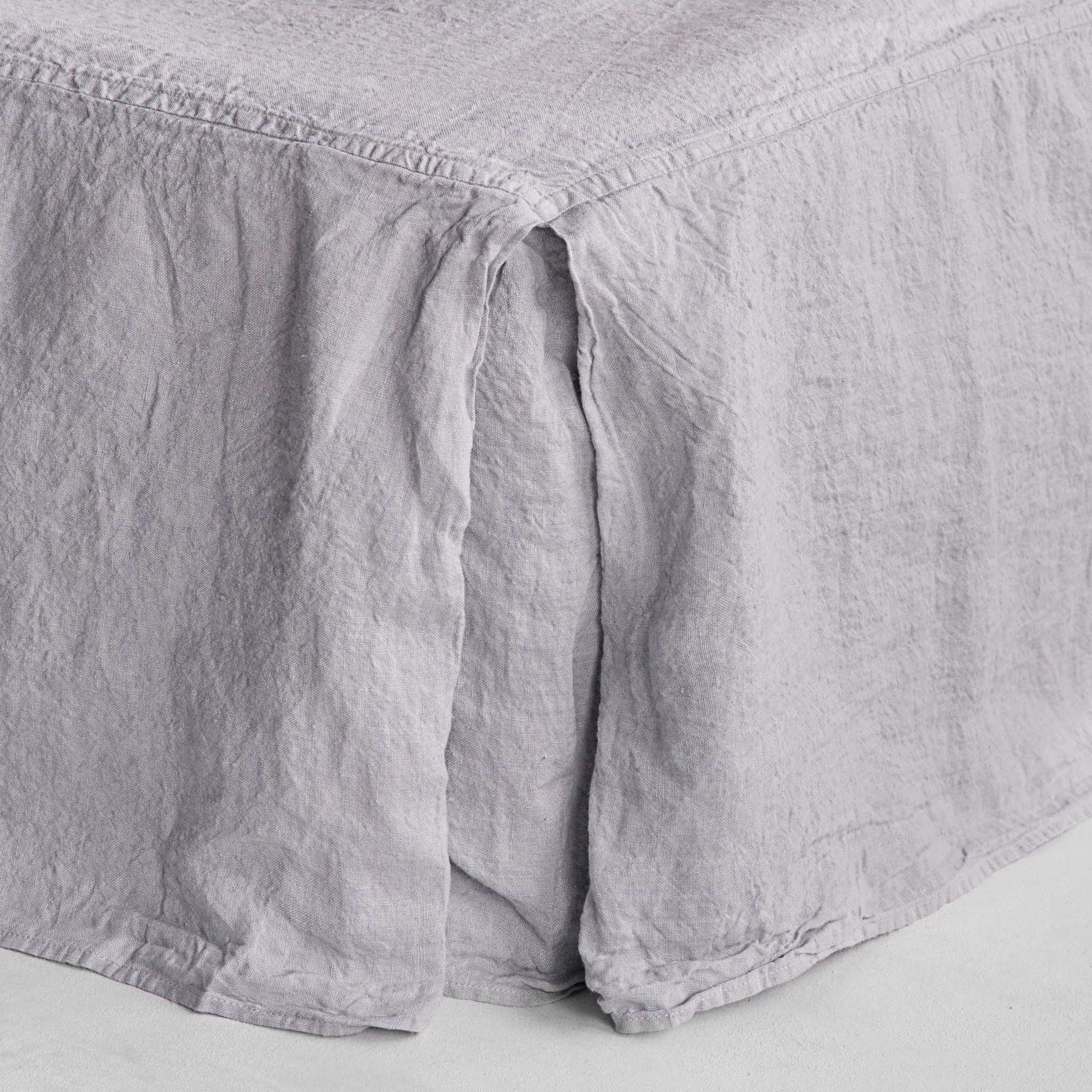 Luxury Linen Bed Skirt | Pale Grey | Hale Mercantile Co.